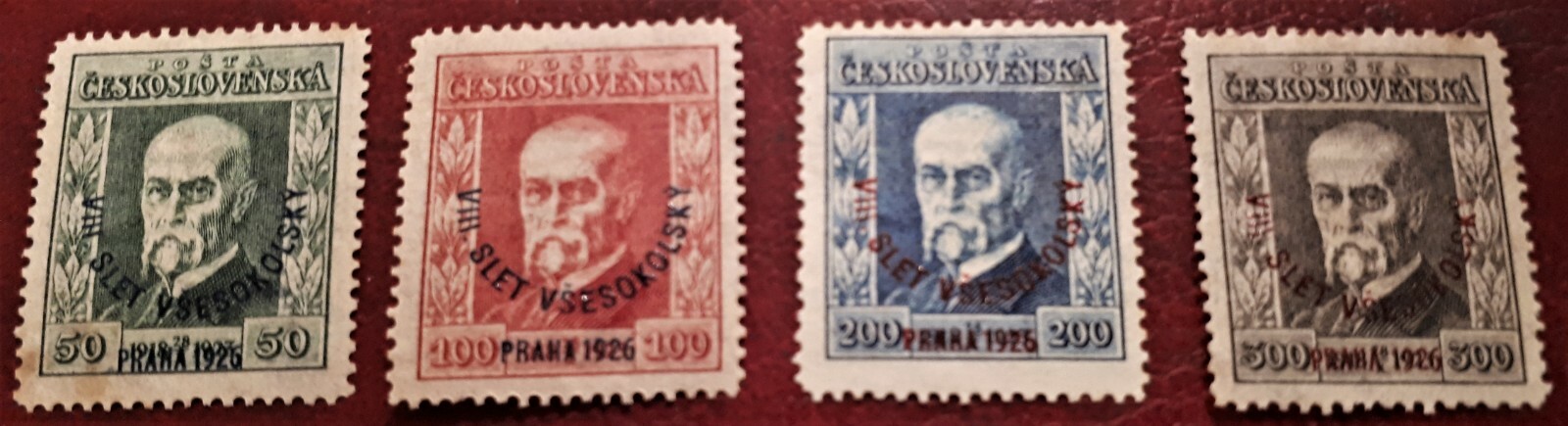 CZECHOSLOVAKIA 1926 MASARYK OVERPRINT SOKOL MLH VF