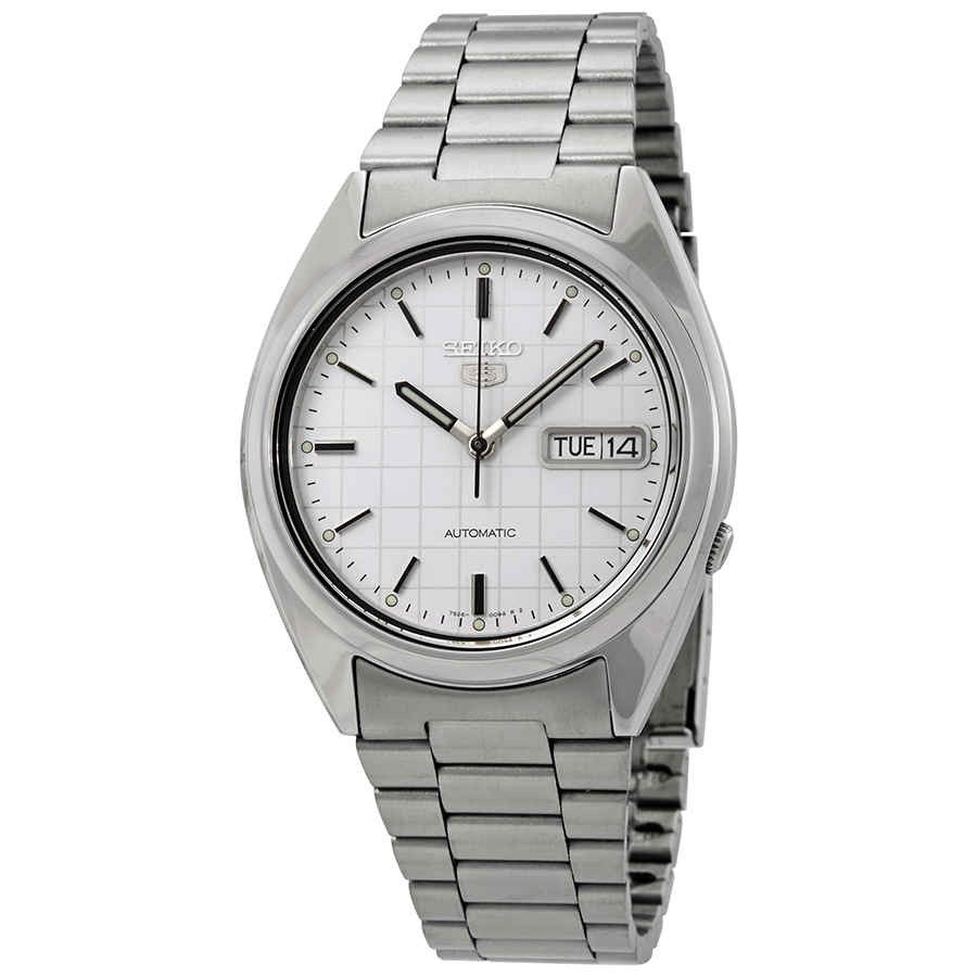 Seiko Series 5 Automatic White Grid Dial Men\'s Watch SNXF05