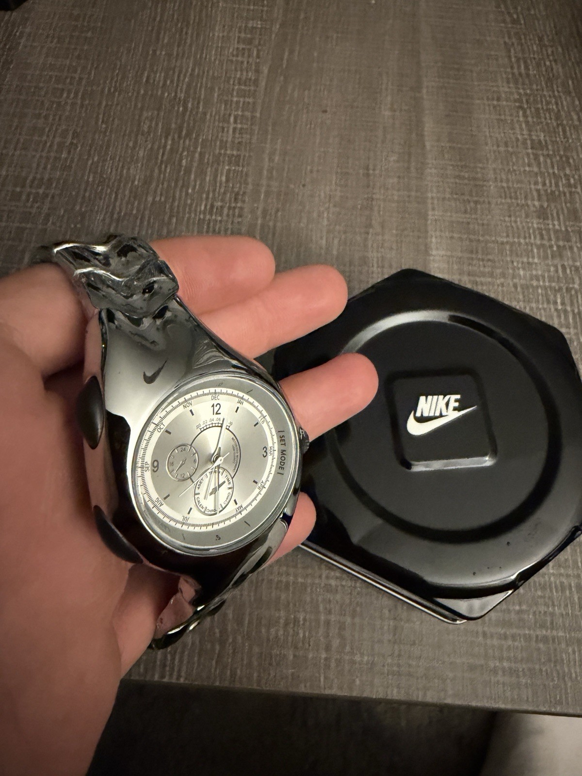 Vintage Nike Triax Metal Steel Watch Hype Y2K Retro Chrome With Box Vintage Nike Triax Metal Steel Watch Hype Y2K Retro Chrome With Box