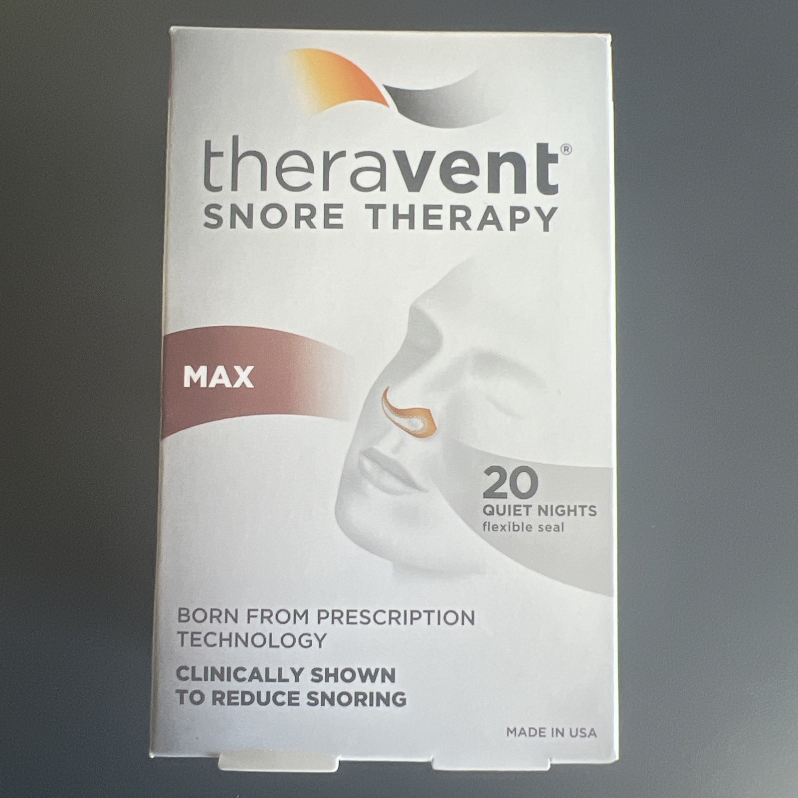 Theravent Snore Therapy MAX Strips - 20 Count new with Box Theravent Snore Therapy MAX Strips - 20 Count new with Box