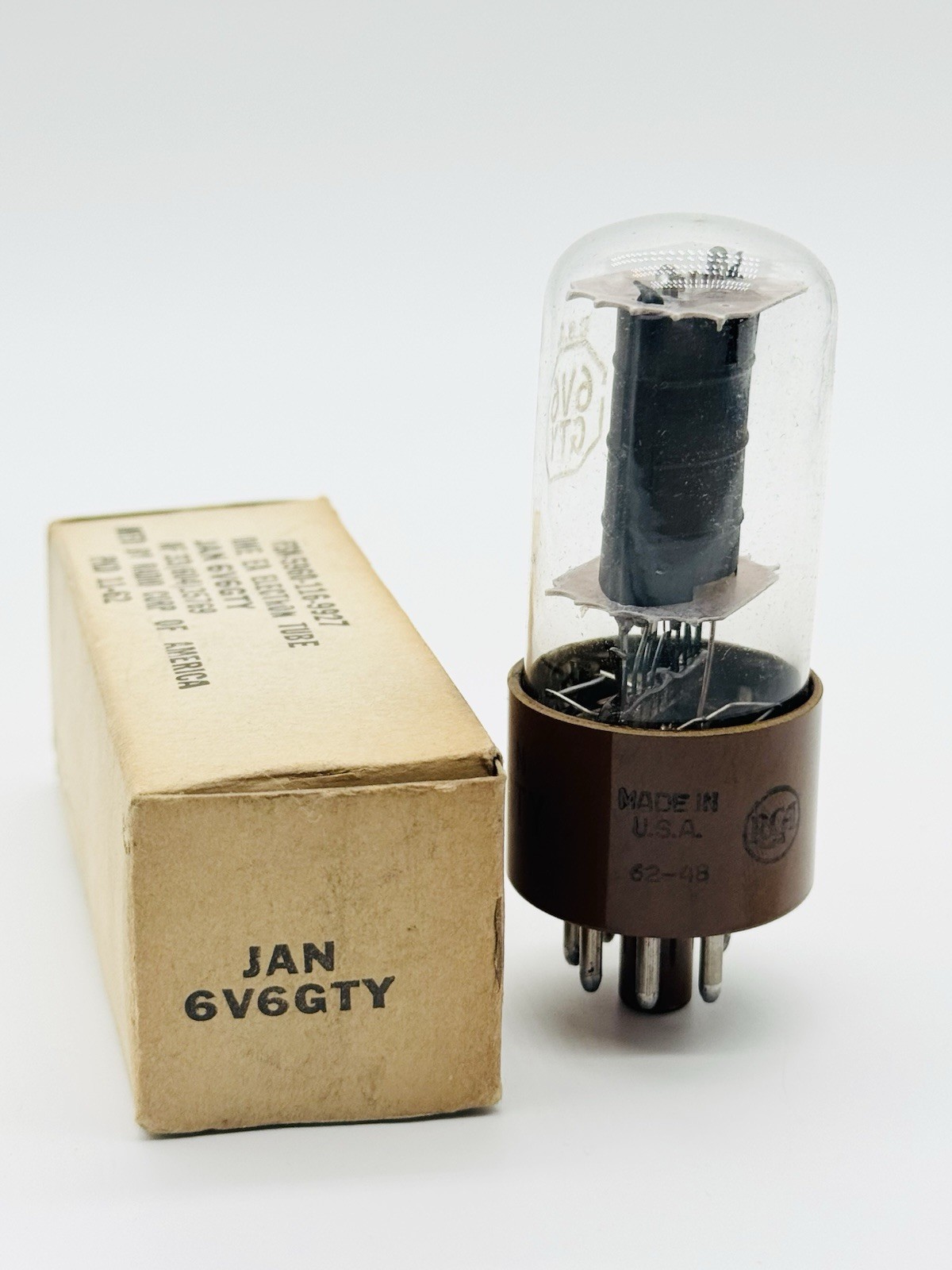 NEW Vintage NOS RCA JAN 6V6GTY Vacuum Audio Tube Brown Base Military 6V6GT L1