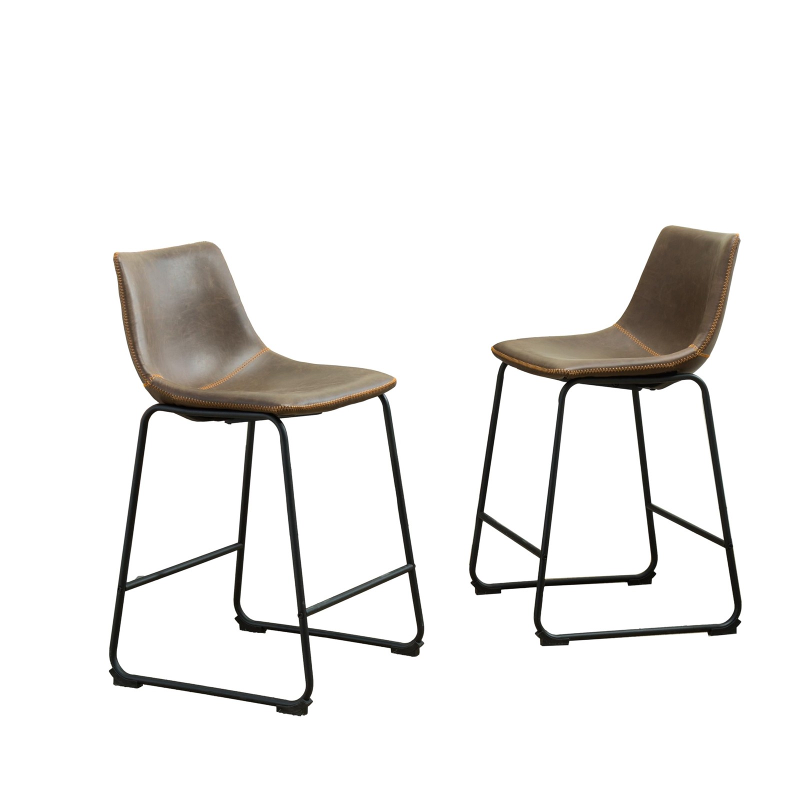 Roundhill Furniture Lotusville Vintage PU Leather Counter Height Stools, Anti...