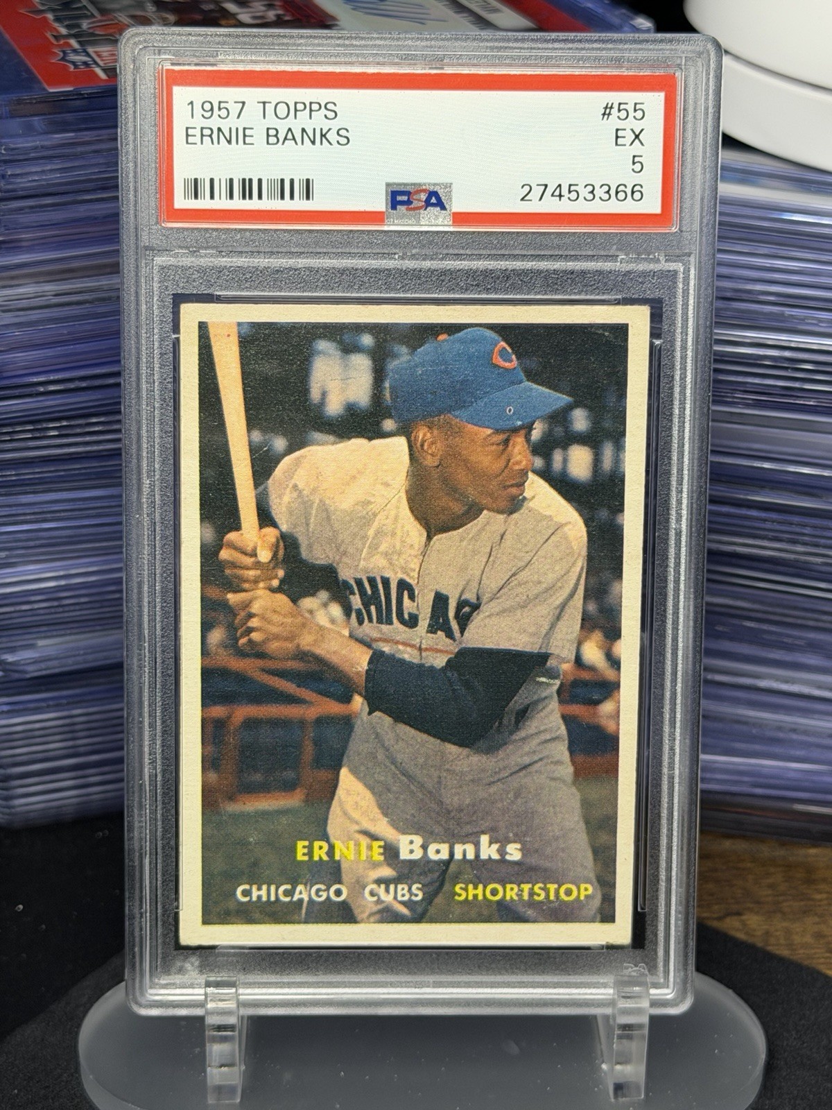 1957 Topps - Ernie Banks #55 PSA 5 Beautiful Card