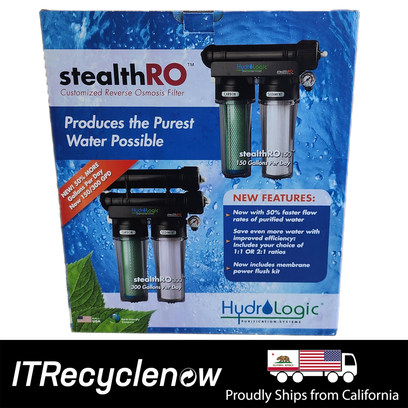 New Hydrologic Stealth-RO150 Reverse Osmosis System 150GPD Coconut Carbon Filter