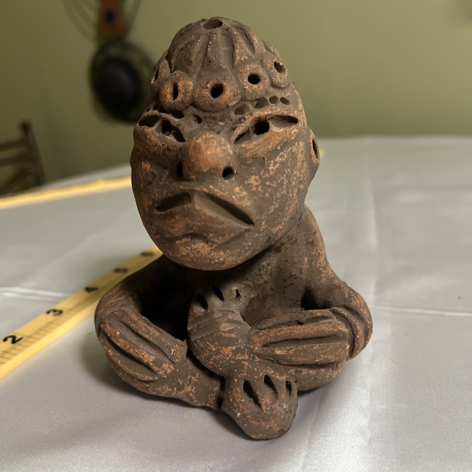 Vintage Taino Zemi Style Clay Figurine Caribbean Tribal From lmk Art 5”