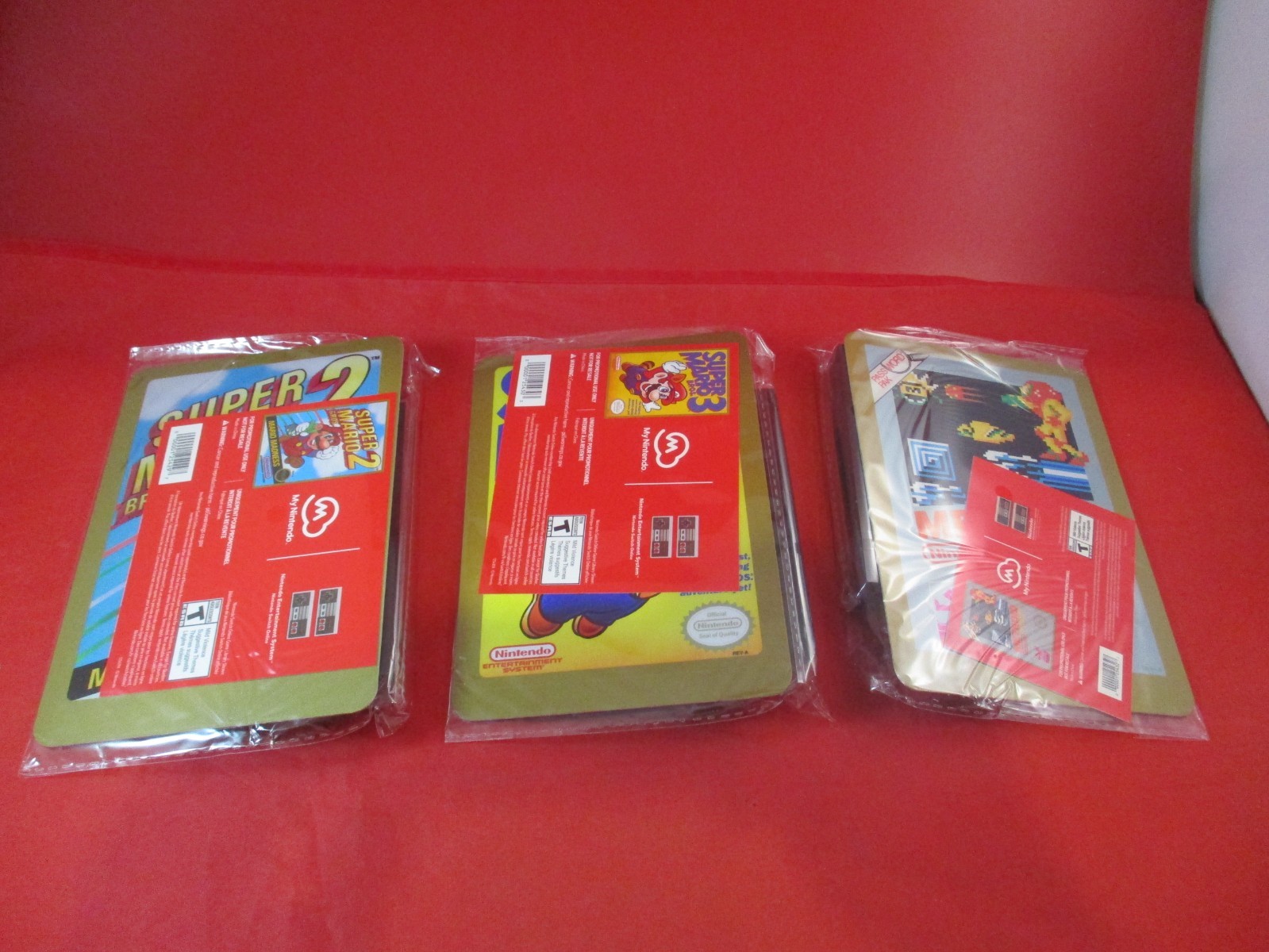 Lot 3 My Nintendo Reward Metal Display Sign NES Metroid Super Mario Bros. 1 & 2