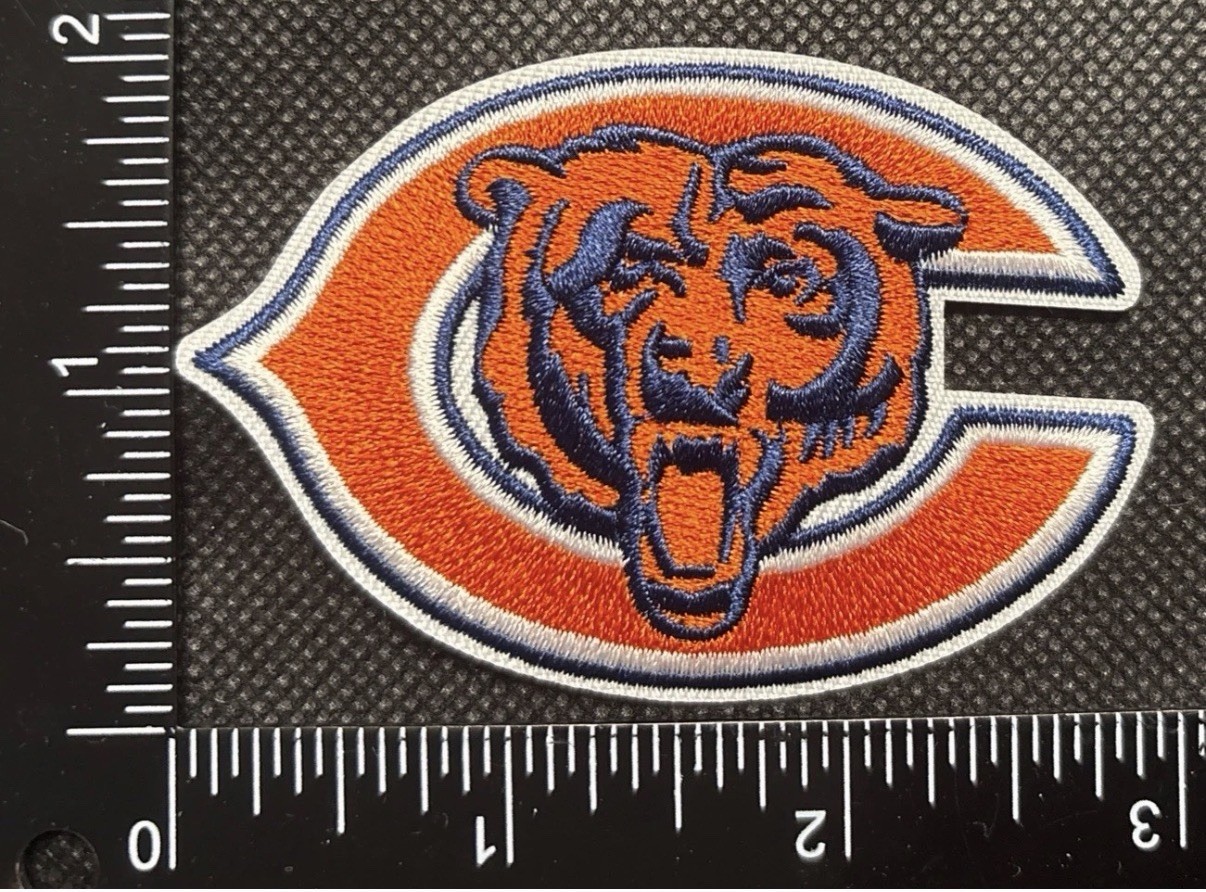 CHICAGO BEARS NFL FOOTBALL IRON ON EMBROIDERED PATCH, RULER IN PHOTO