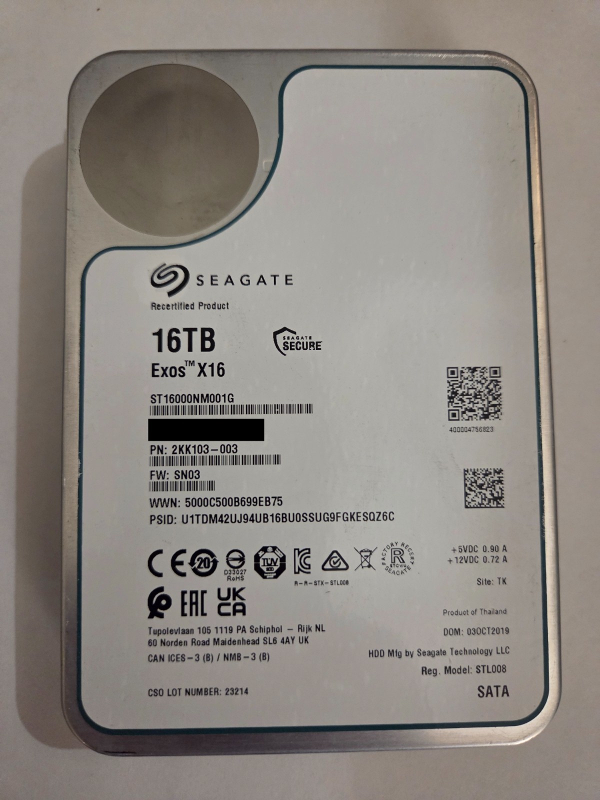 Seagate Exos X16 (7200RPM, 3.5 Seagate Exos X16 (7200RPM, 3.5