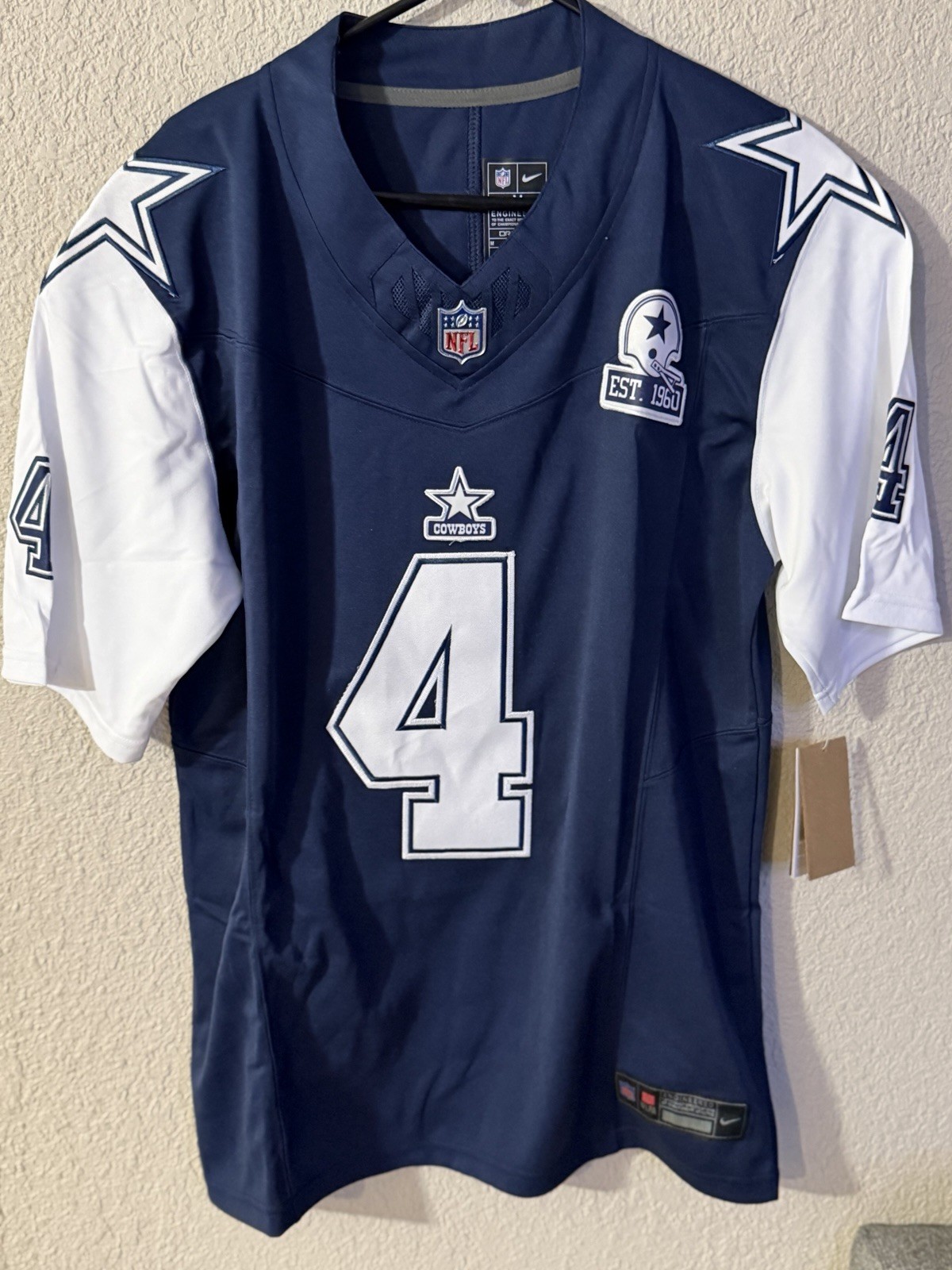 Nike Dallas Cowboys Dak Prescott #4 Men\'s Jersey Size M Blue/White NFL