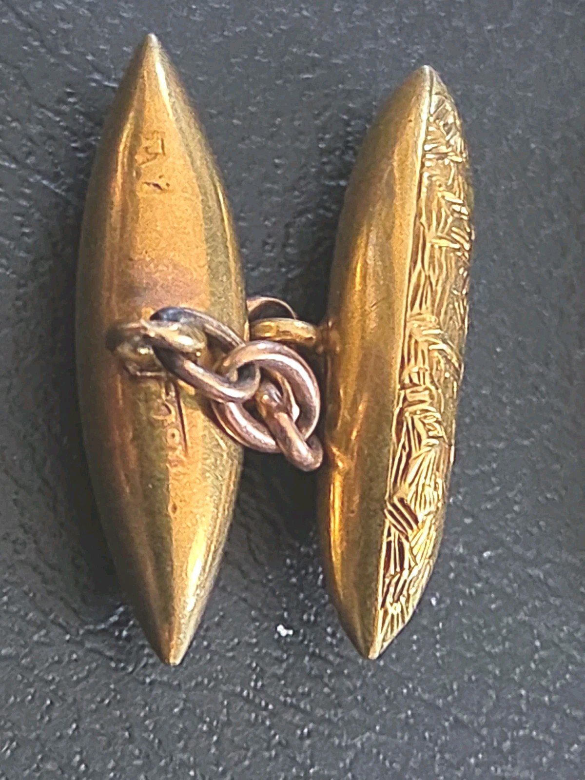 Antique 1912/1917 Chester Gold Torpedo Cufflinks Mixed 18k & 15k RoseYellow 5.8g