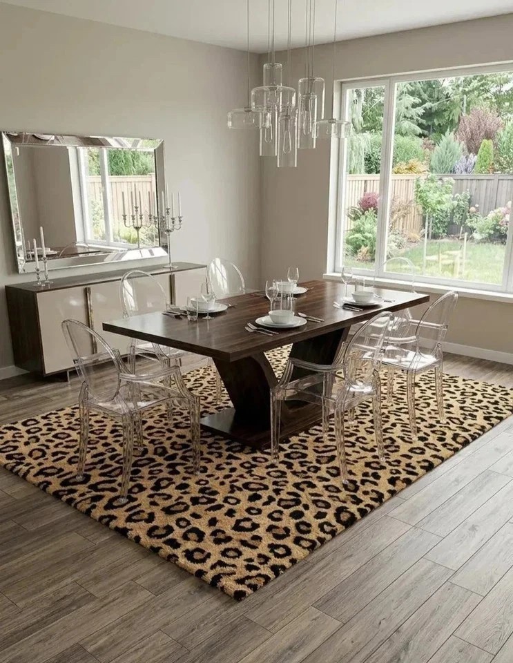 Share Hand-Tufted Leopard Print Wool Rug Beige Brown Safari Area Rug. Share Hand-Tufted Leopard Print Wool Rug Beige Brown Safari Area Rug.