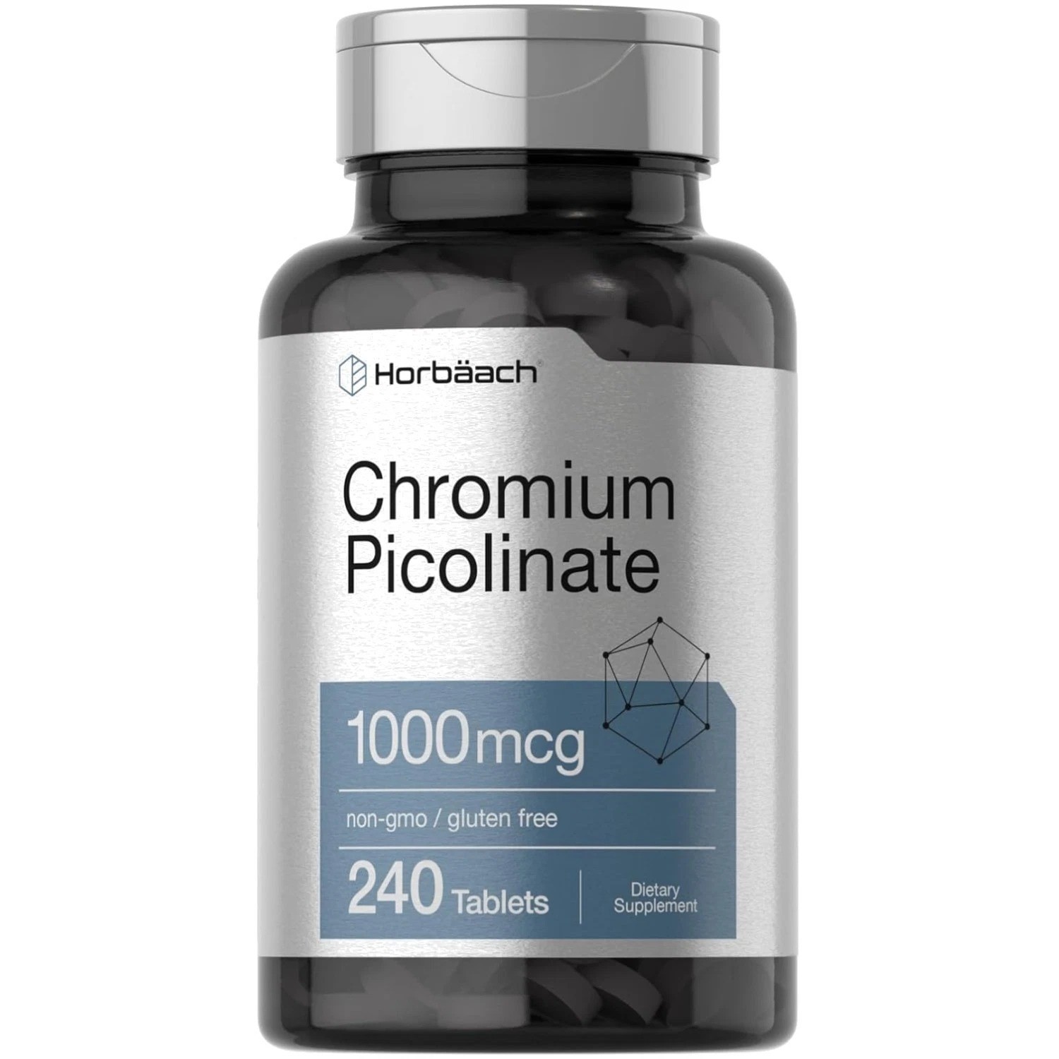 Picolinato de Cromo 1000mcg Apoya Niveles Saludables de Azucar en la Sangre240ct Picolinato de Cromo 1000mcg Apoya Niveles Saludables de Azucar en la Sangre240ct