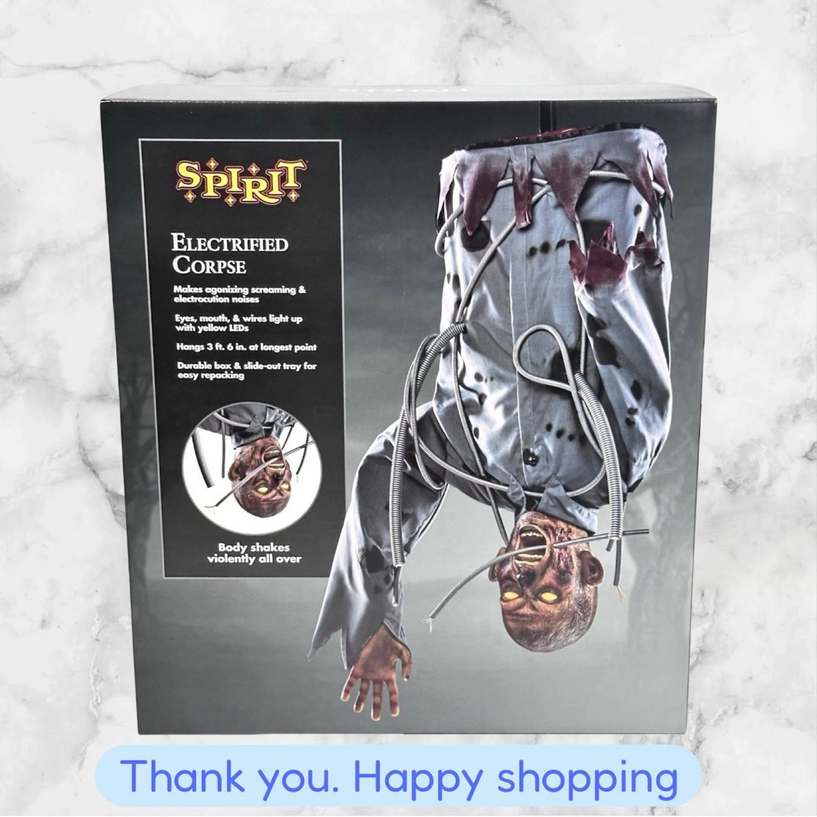 Spirit Halloween 3 Ft 6 In Electrified Corpse Animatronic Horror Prop Decor NEW Spirit Halloween 3 Ft 6 In Electrified Corpse Animatronic Horror Prop Decor NEW