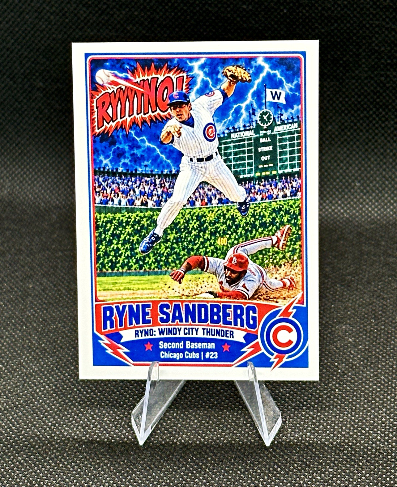 Ryne Sandberg Ryno Comic Book Theme Custom ACEO Art Card Chicago Cubs MLB HOF ⚾️ Ryne Sandberg Ryno Comic Book Theme Custom ACEO Art Card Chicago Cubs MLB HOF ⚾️