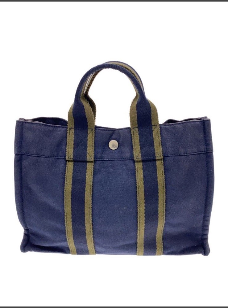 HERMES fourre tout tote bag navy PM.canvas from Japan. HERMES fourre tout tote bag navy PM.canvas from Japan.