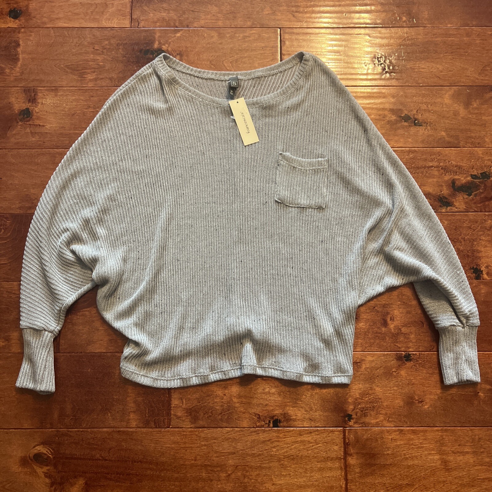 Francesca\'s ALYA Grey Knit Sweater NWT $38 Boutique Sz Medium Fast Ship