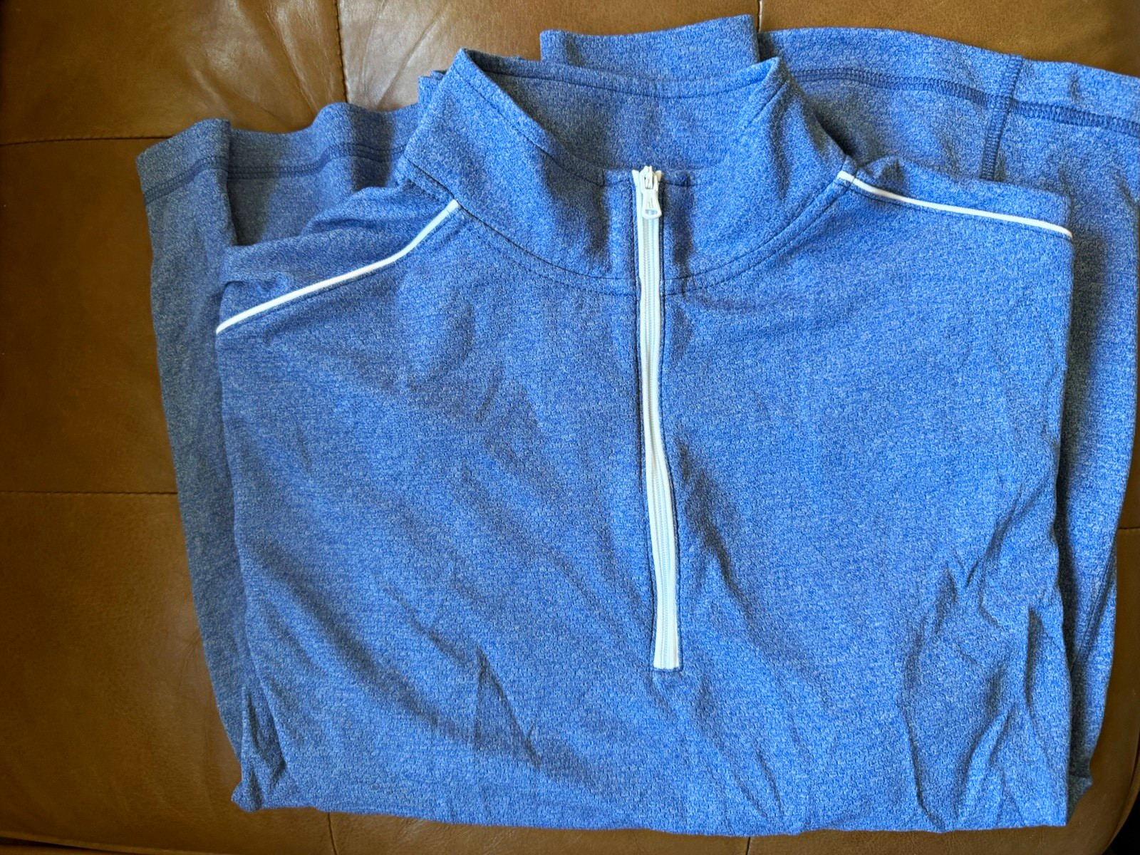 johnnie-O Men’s Blue 1/4 Zip Mock Neck Pullover Long Sleeve work casual M