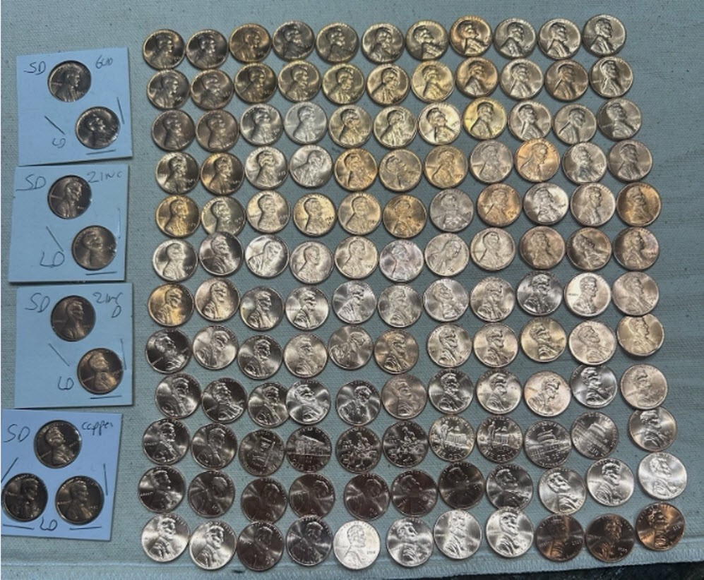 1958-1959-2025 PDS UNC Set 152 Lincolns&60D+SD+7 1982 variety+Free Buffalo+Wheat