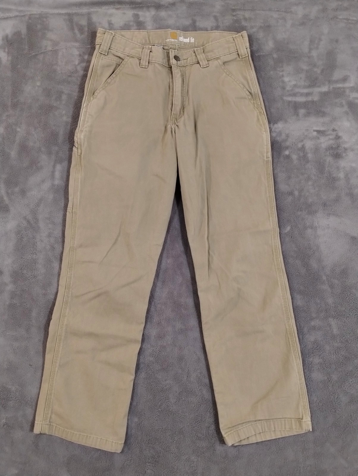 Carhartt Carpenter Pants Size 30x30 Khaki Beige Canvas Workwear Relaxed Fit Carhartt Carpenter Pants Size 30x30 Khaki Beige Canvas Workwear Relaxed Fit