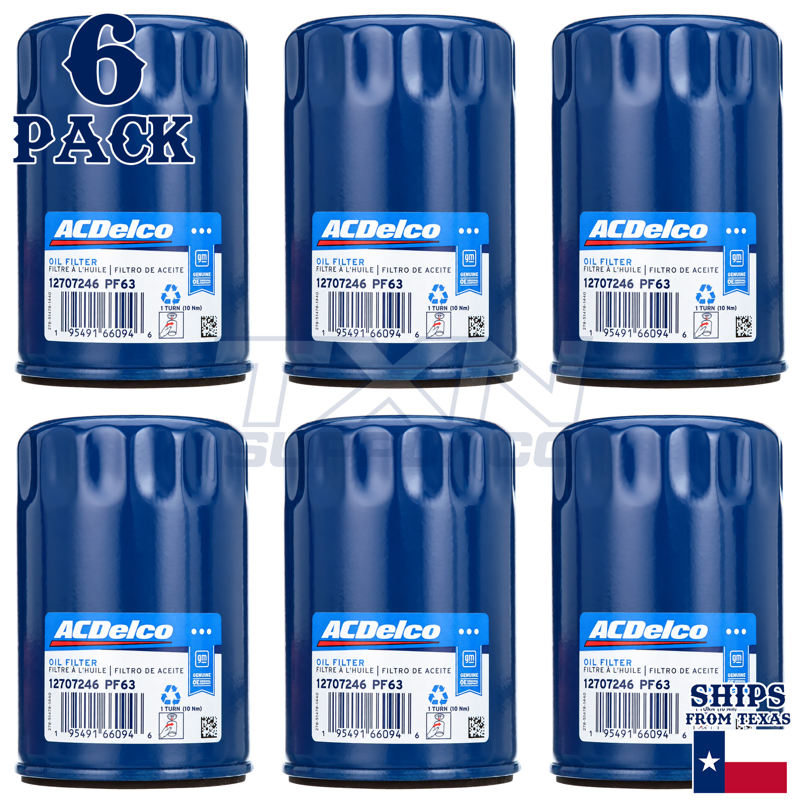 ACDelco GM Original Equipment PF63 Engine Oil Filter - 6 Pack