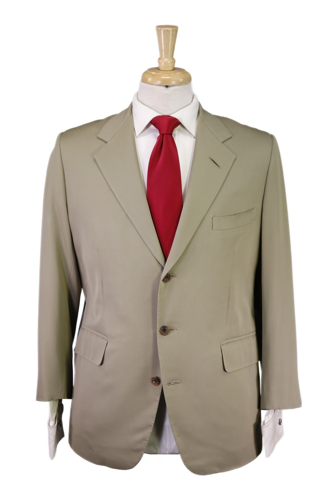 Edgar Pomeroy Bespoke Light Olive Wool Handmade Suit 38S Edgar Pomeroy Bespoke Light Olive Wool Handmade Suit 38S