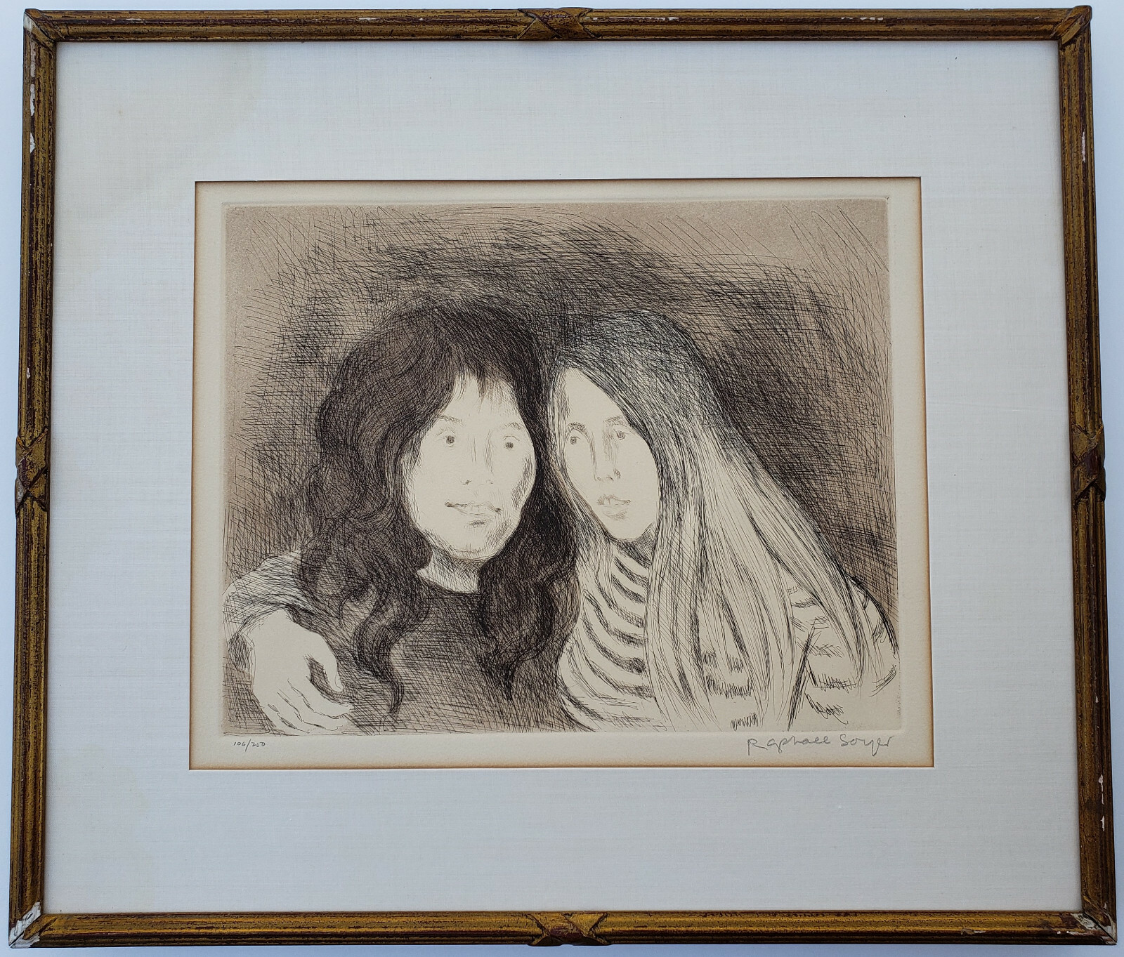 RAPHAEL SOYER Original SIGNED Ltd Edition DRYPOINT Union Square Sisters WPA