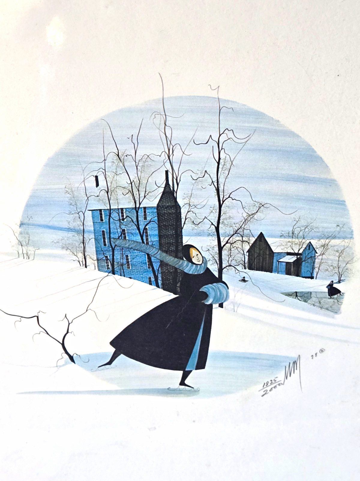 Mint P. Buckley Moss Moonlit Skaters Limited Edition Art Print 11 Mint P. Buckley Moss Moonlit Skaters Limited Edition Art Print 11