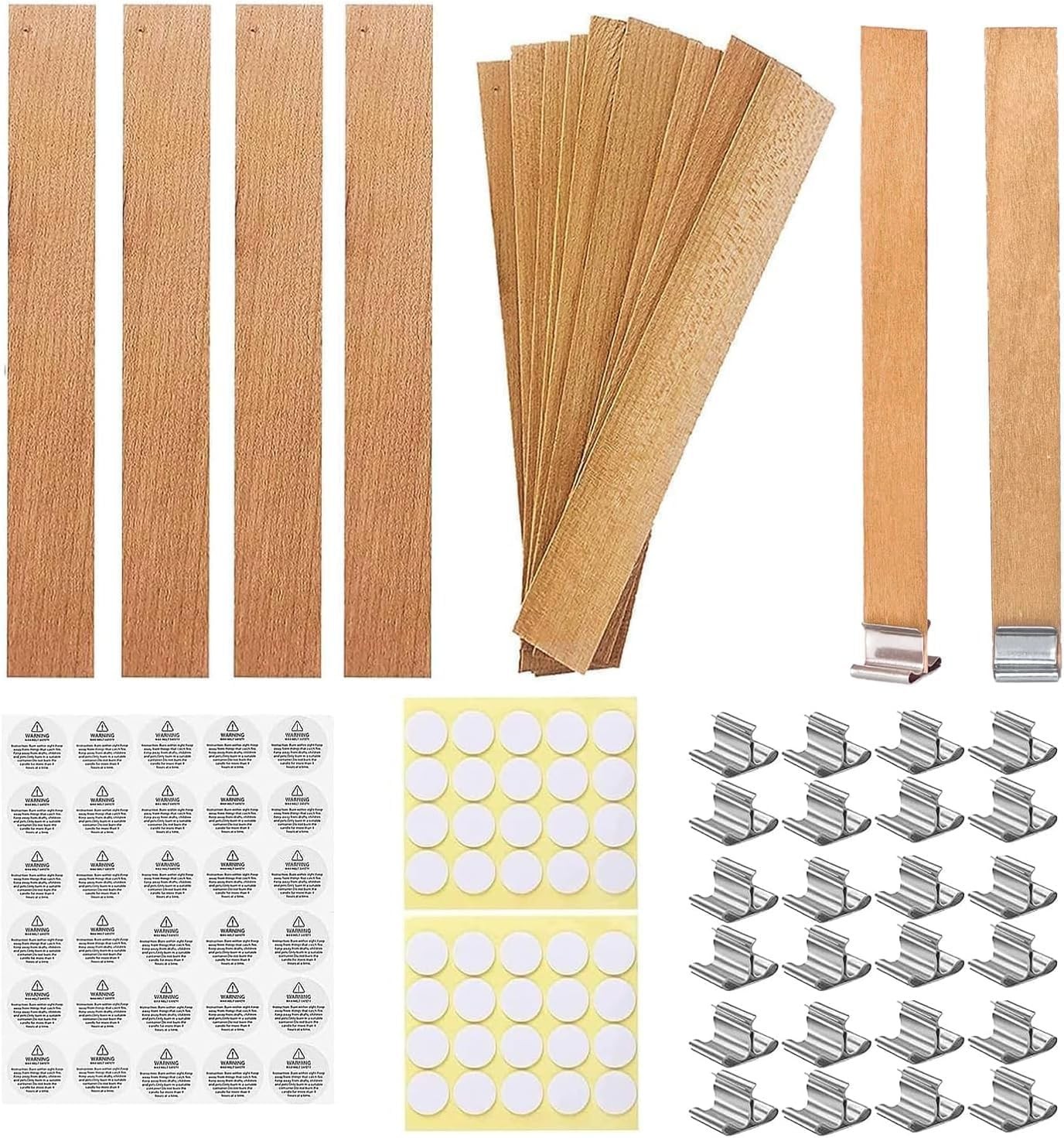 100 Pcs Smokeless Cherry Wood Candle Wicks, Long Lasting Flame, Easily Burn, Can