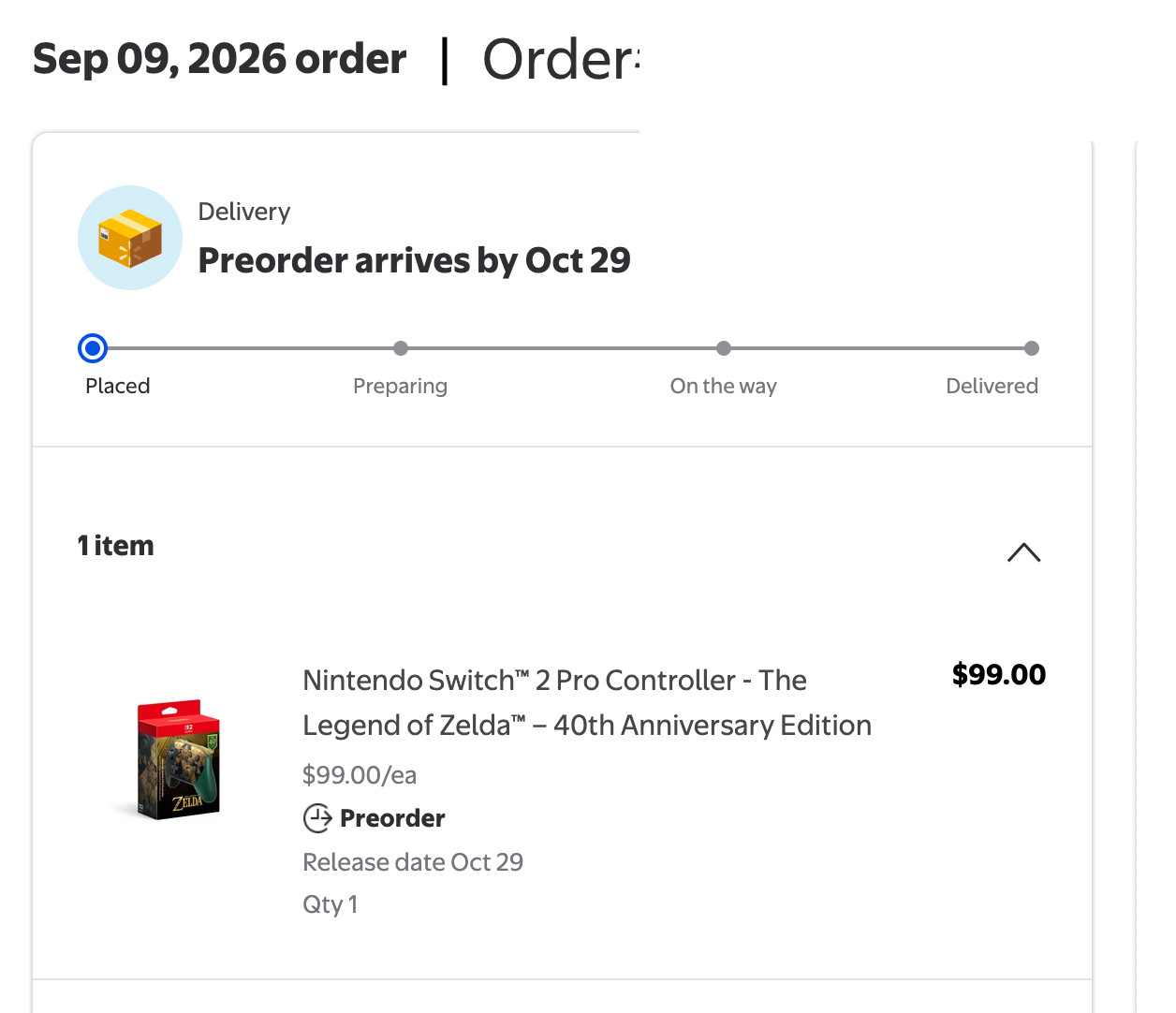 Presale Nintendo Switch 2 Legend of Zelda 40th Anniversary Edition Controller