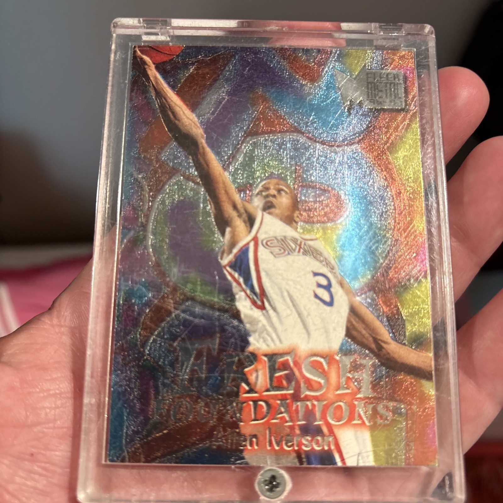 ALLEN IVERSON 76ERS ROOKIE FRESH FOUNDATIONS #236 RC 1996-97 FLEER METAL