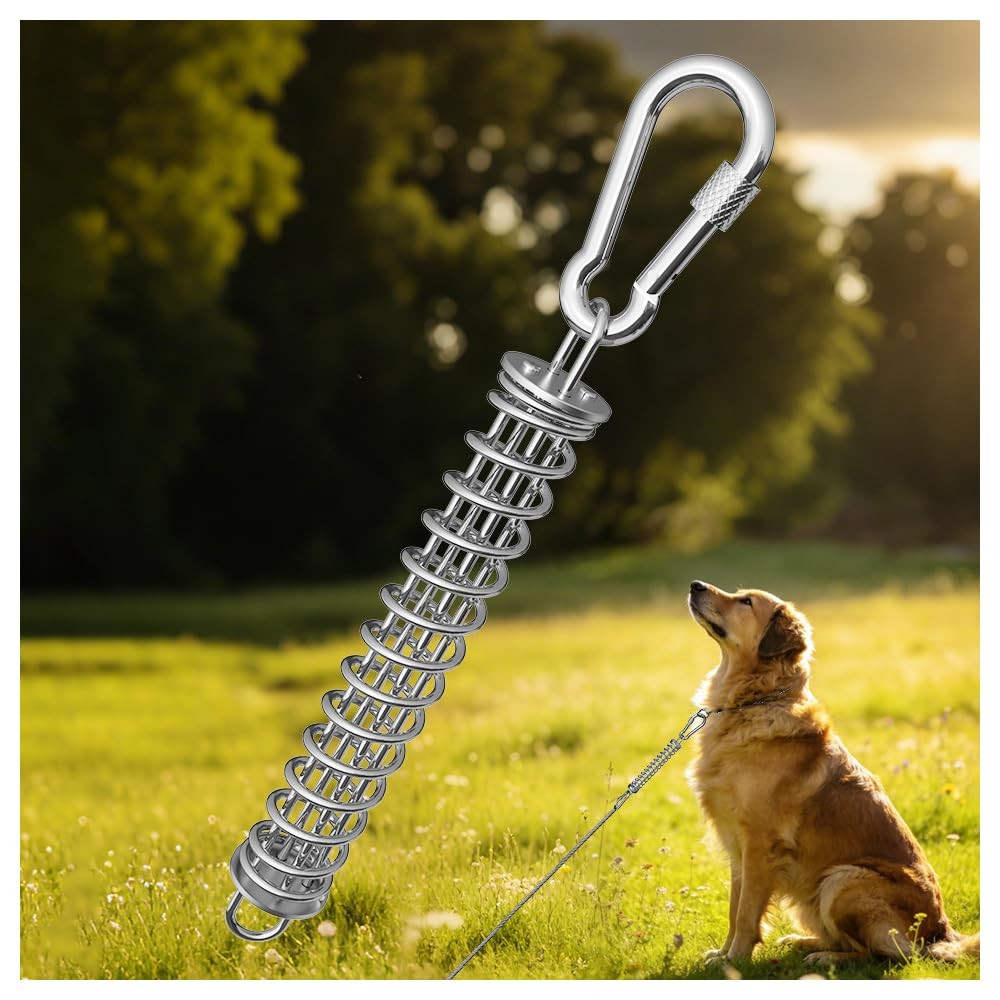 Dog Tie Out Spring, Heavy Duty Shock Absorber Spring for Tie Out Cable & Chai... Dog Tie Out Spring, Heavy Duty Shock Absorber Spring for Tie Out Cable & Chai...