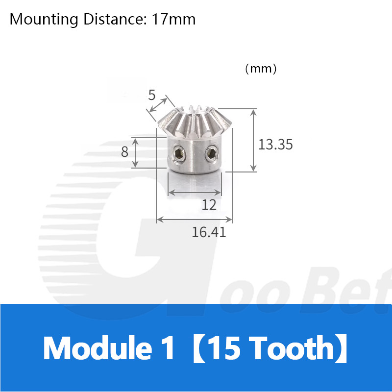 Bevel Gear Set Mod 1/1.5/2/2.5/3 Stainless Steel 1:1 Pairing 15/20/25/30 Tooth