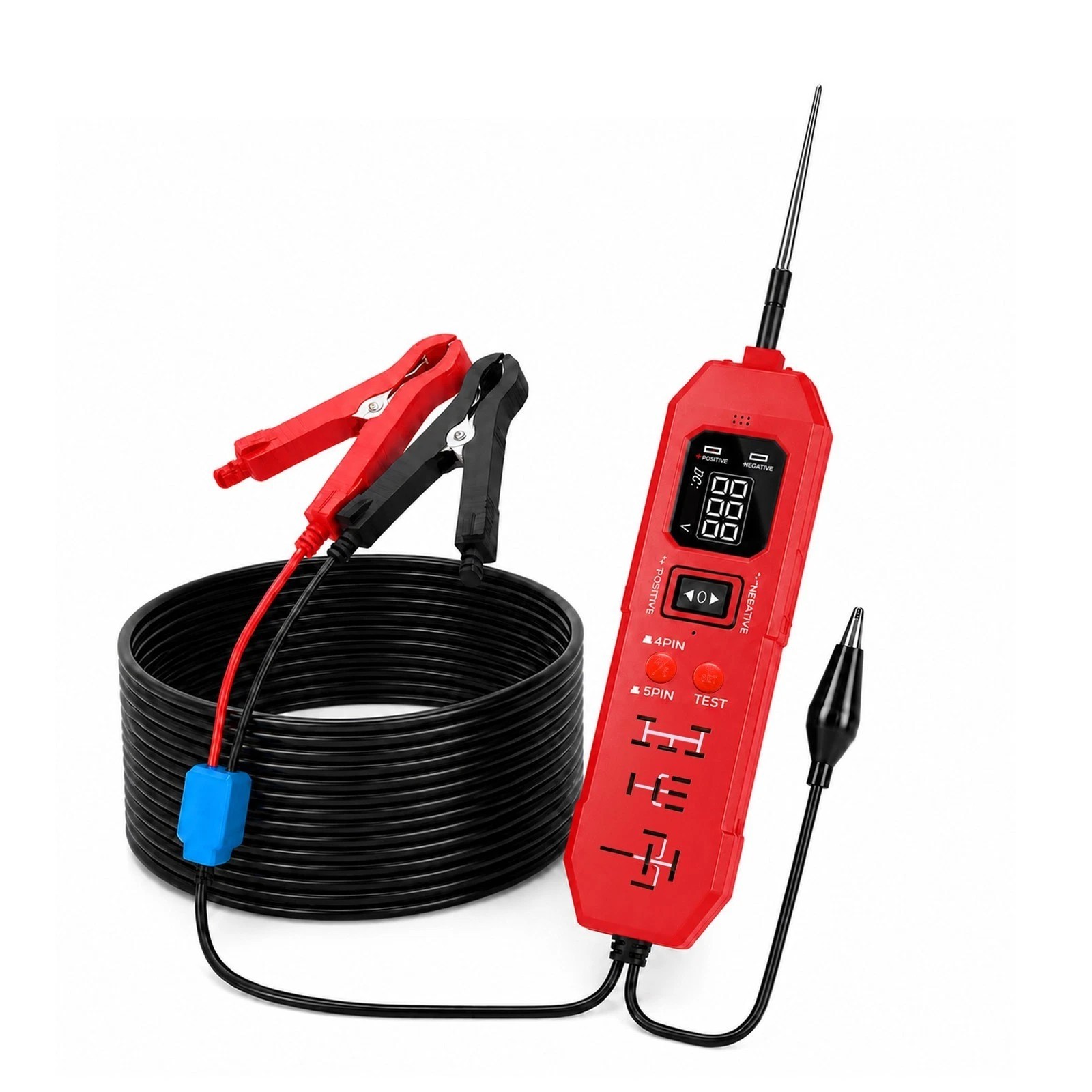 2in1 DW833 Circuit Relay Tester 3.5-36V 4/5 Pin with LED Work Light