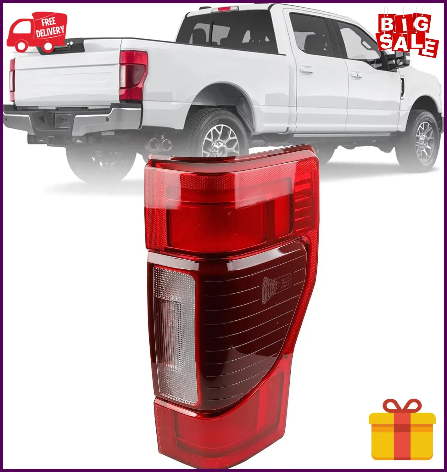 Right Passenger Side LED Tail Light Assembly for 2020-2022 Ford F250 F350 F450 B