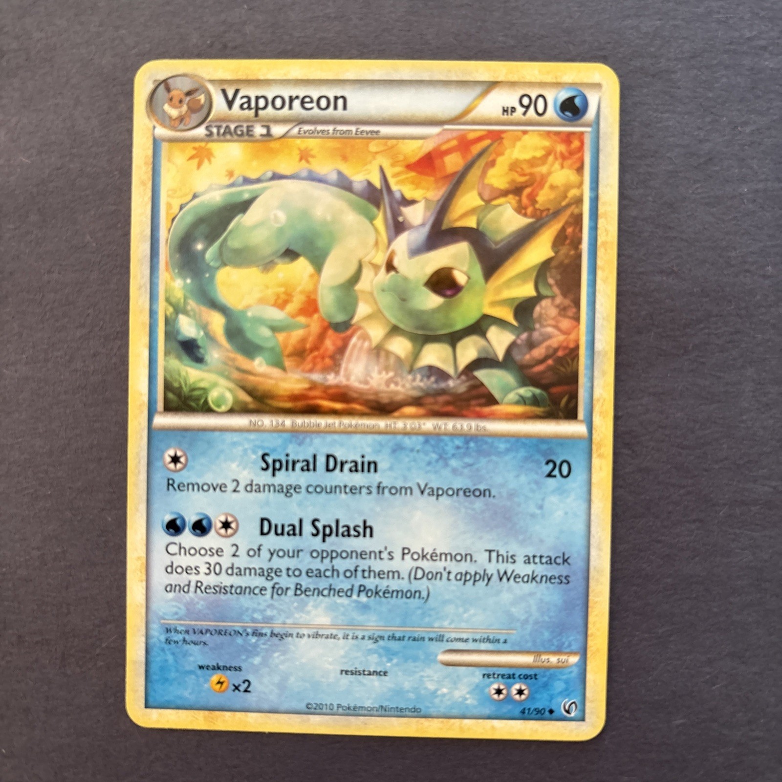 Vaporeon 41/90 Pokemon Undaunted Regular Finish LP TCG