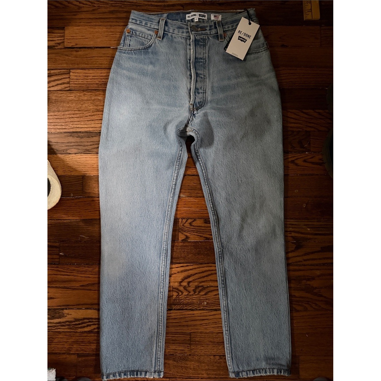 RE/DONE x Levi’s High Rise Ankle Crop Jeans 25 NWT Light Wash Made USA 1003HRAC