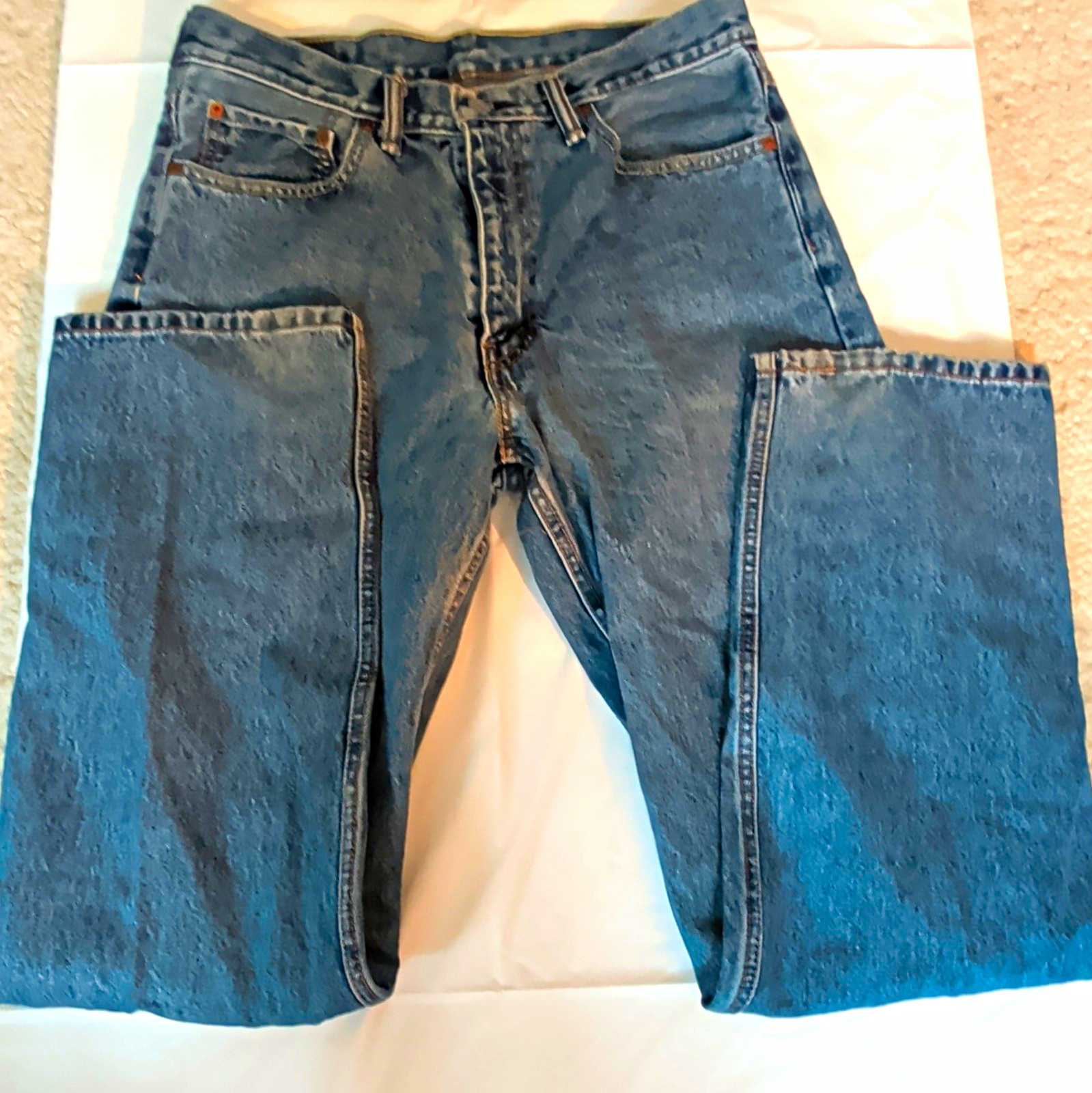 Levi\'s 500 Series Men\'s Relaxed Fit Tapered Blue Denim Jeans Mid Rise Sz 33 Levi\'s 500 Series Men\'s Relaxed Fit Tapered Blue Denim Jeans Mid Rise Sz 33