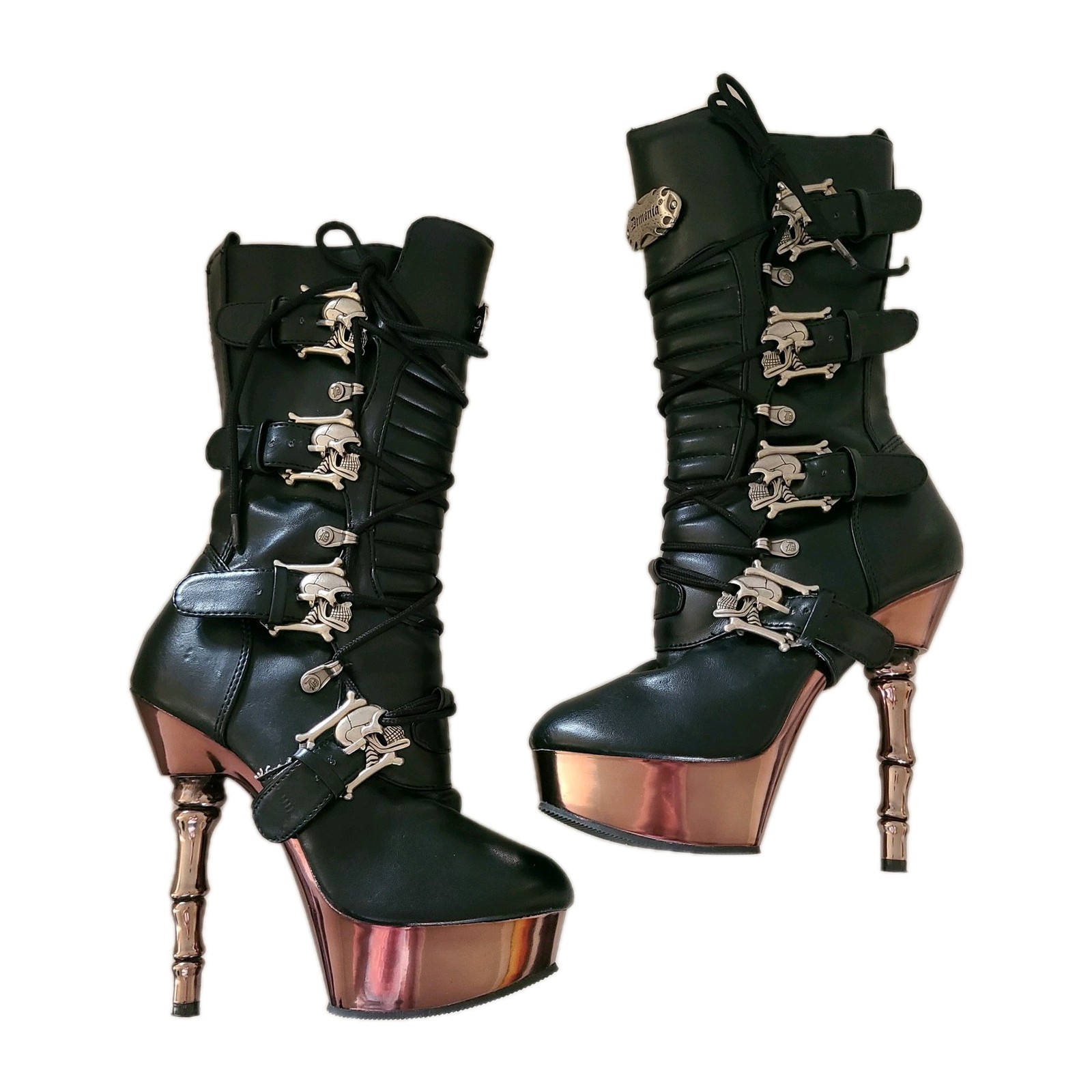 Demonia Muerto 1026 Bone Heel Size 6
