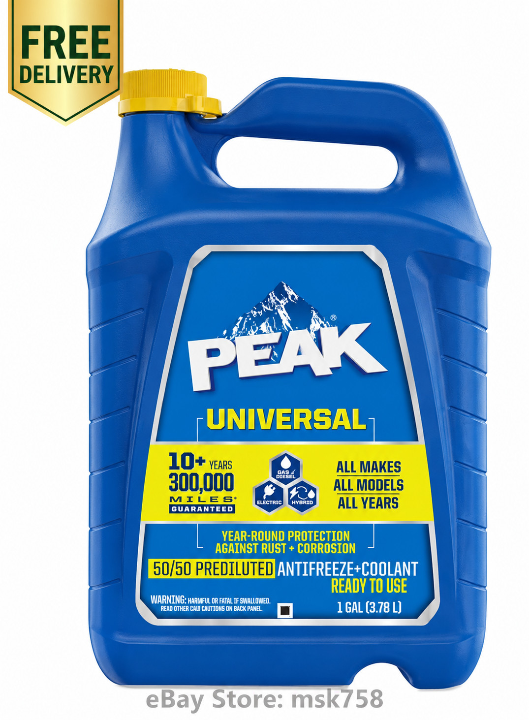 PEAK Universal 50/50 Prediluted Antifreeze + Coolant for All Vehicles, 1 gal PEAK Universal 50/50 Prediluted Antifreeze + Coolant for All Vehicles, 1 gal