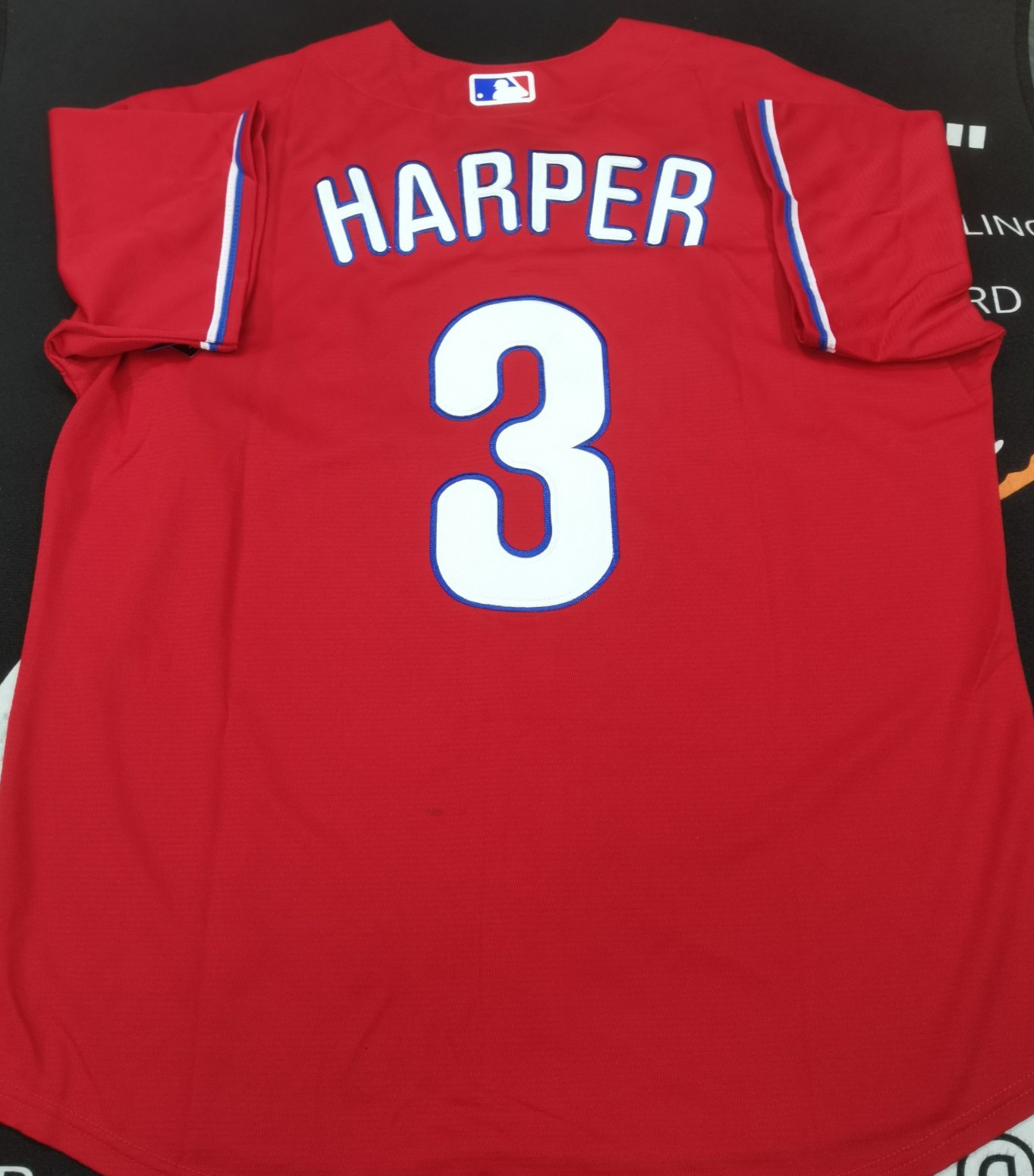 Bryce Harper #3 PHI Phillies Red Cool Base Sewn Stitched Jersey.