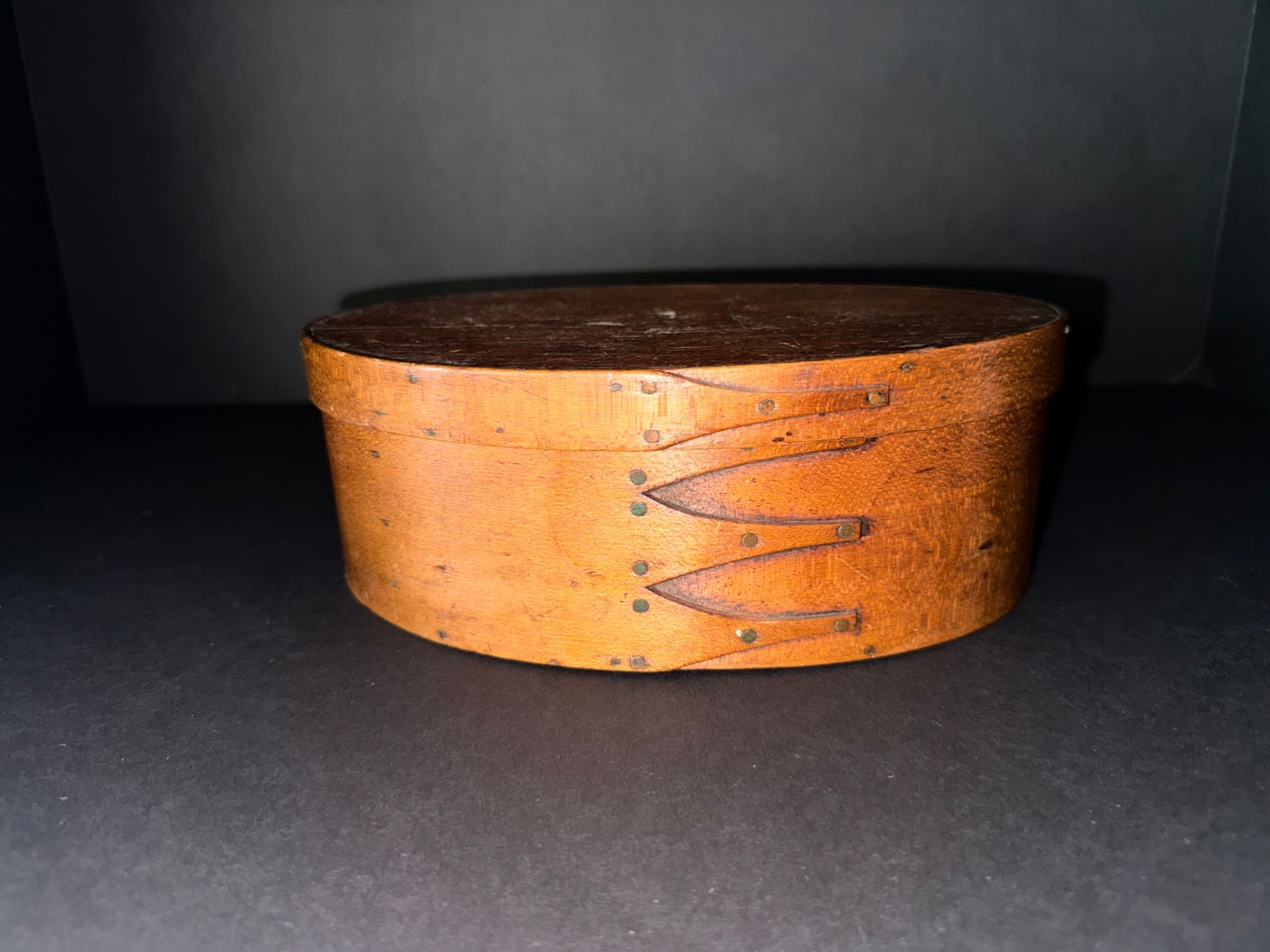 19th Century Antique - Shaker Pantry Box - 8.5 inch Oval - Maple or Cherry Wood 19th Century Antique - Shaker Pantry Box - 8.5 inch Oval - Maple or Cherry Wood
