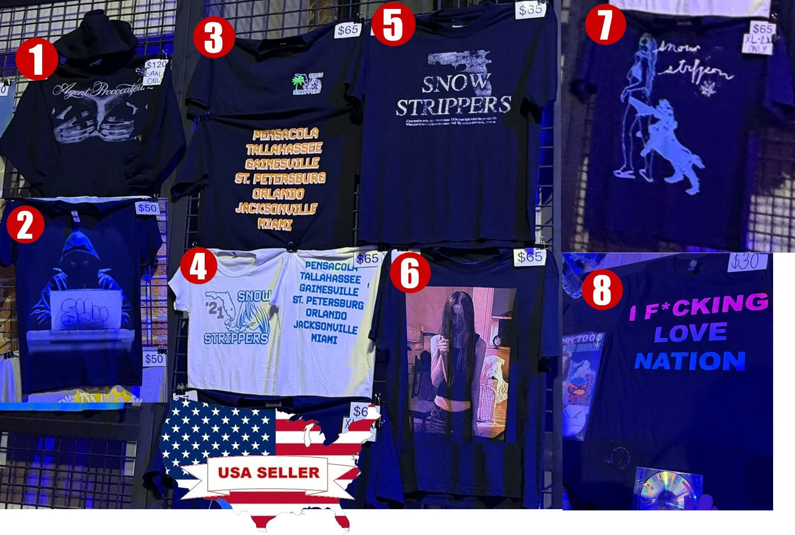 Snow Strippers FL Florida Tour Merch 2026 reprint T-Shirt Hoodie