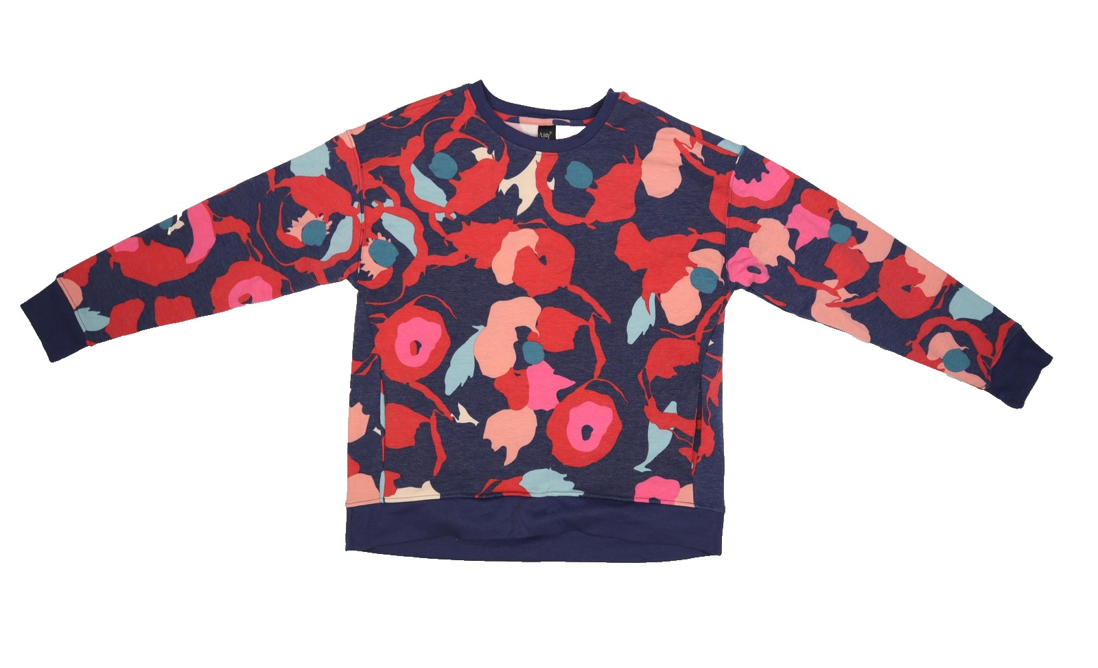 Lildy Printed Fleece Sweatshirt Womens Small Medium Floral Pullover Soft Cozy