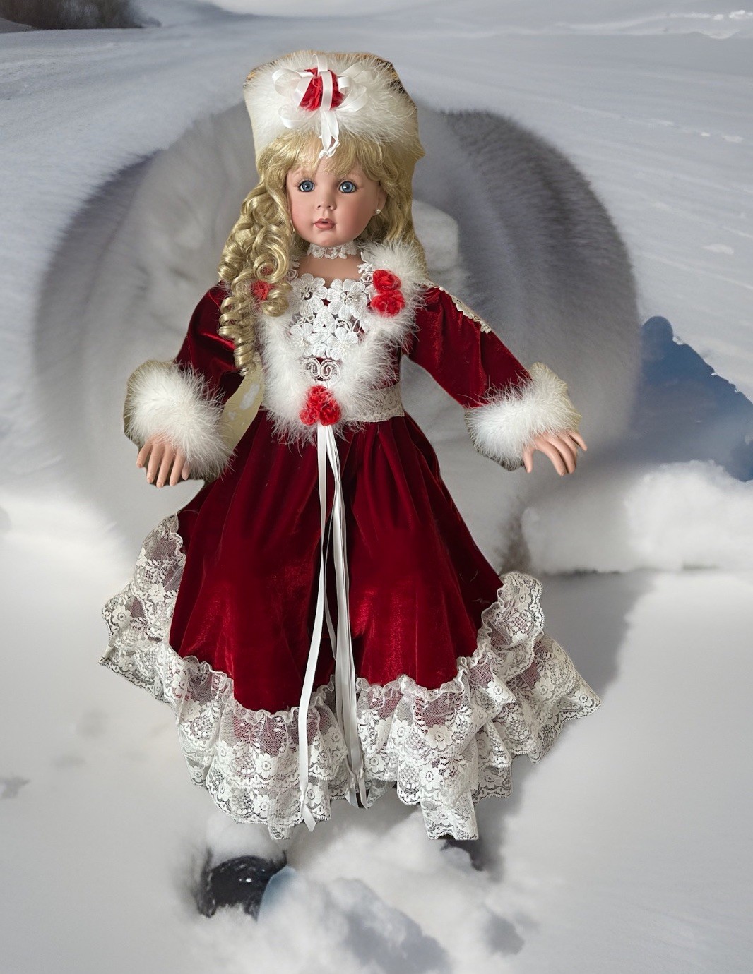 Rare Rustie&Danbury Mint Sitting LE Porcelain Doll “Charlotte” 33 in