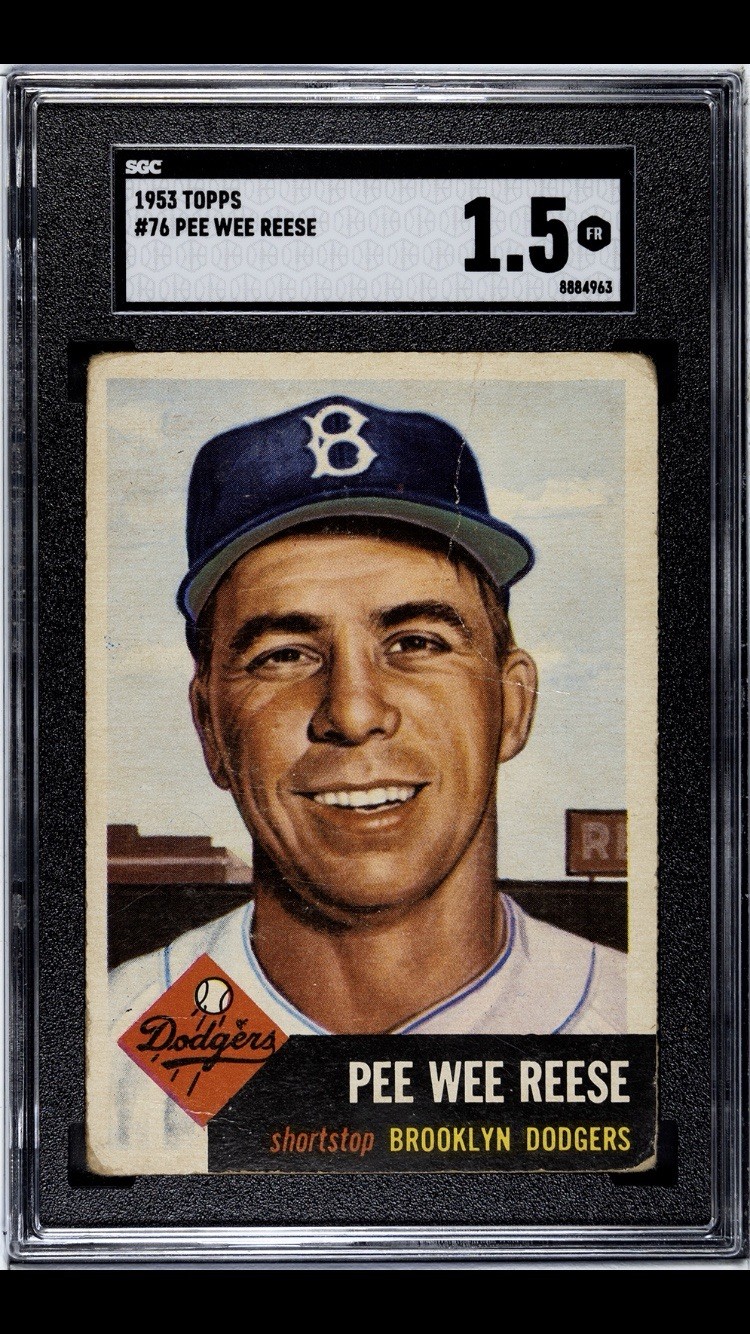 1953 Topps Pee Wee Reese #76 HOF SGC 1.5 Brooklyn Dodgers 1953 Topps Pee Wee Reese #76 HOF SGC 1.5 Brooklyn Dodgers