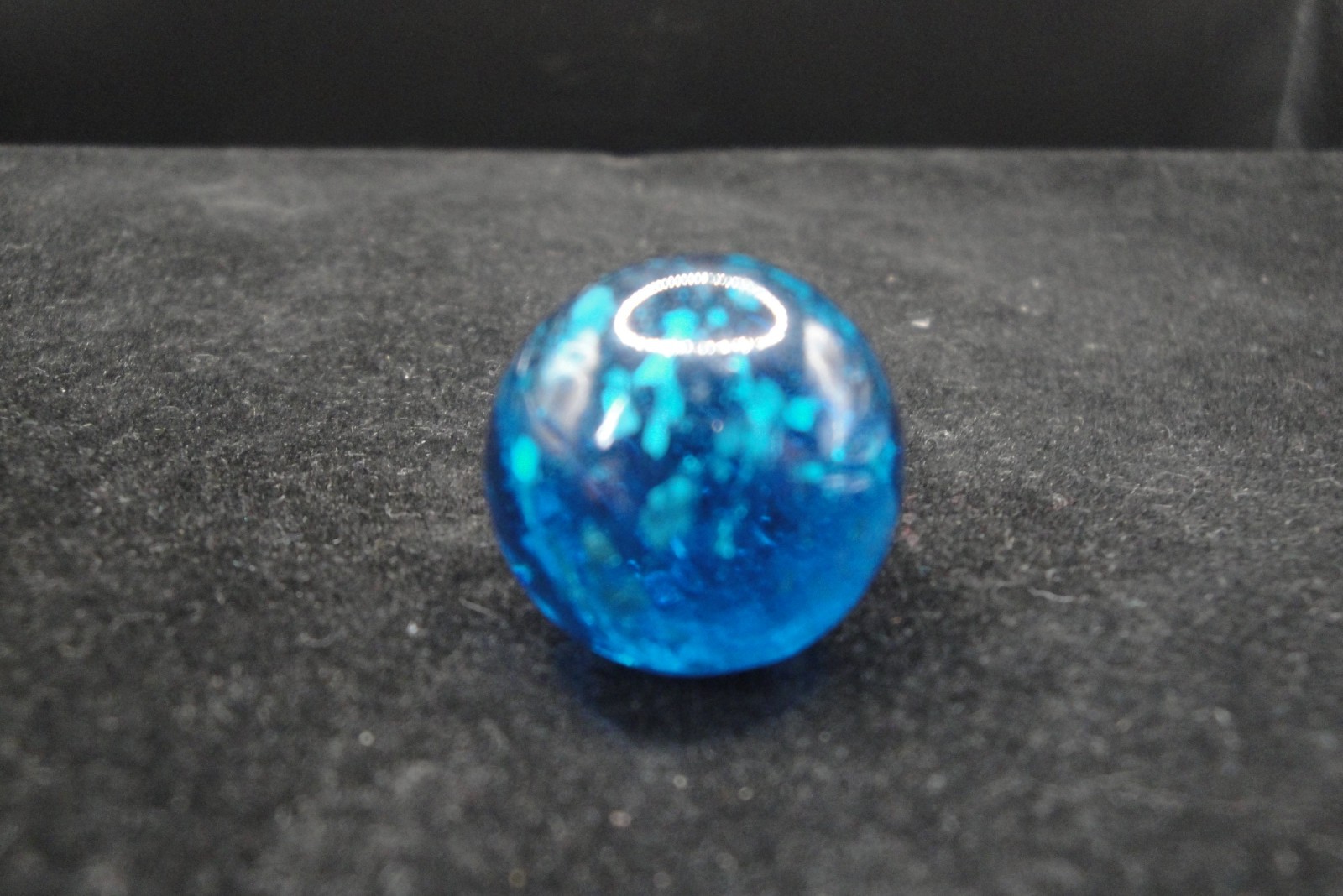 Blue Glass Mica Filled Handmade Antique Marble 21mm/0.826\'\' As Made Mint Blue Glass Mica Filled Handmade Antique Marble 21mm/0.826\'\' As Made Mint
