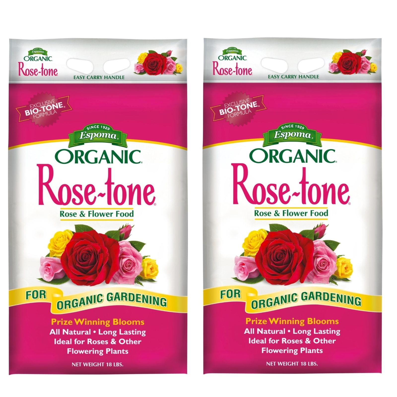 Espoma Organic Rose-tone Rose & Flower Food, 18lb Bags, 2 Pack