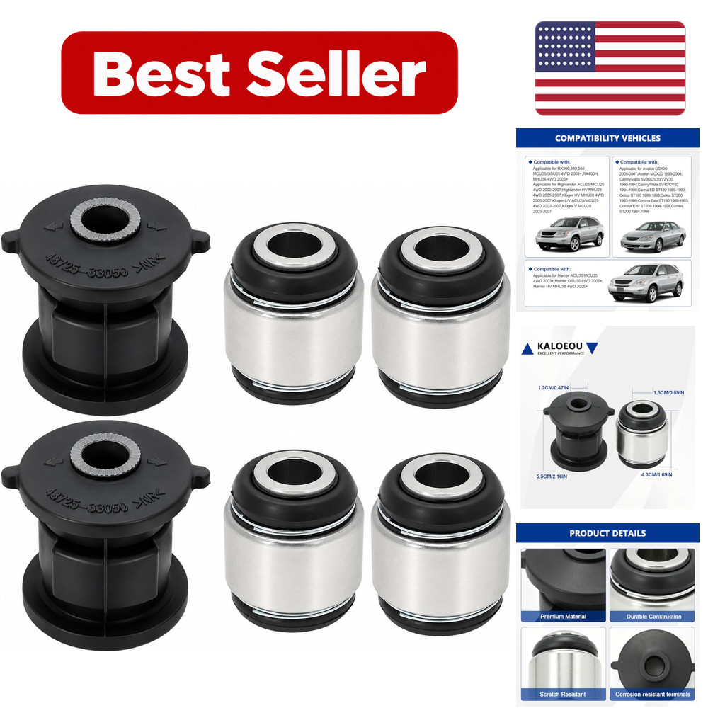 For Camry 6Pcs Rear Arm Knuckle Bushings Avalon