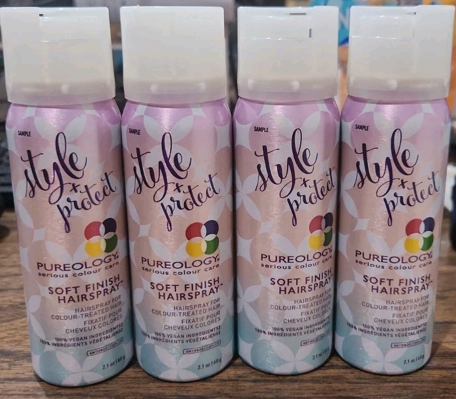 (4) Pureology Style + Protect Soft Finish Hairspray Travel Size / 4 Pack