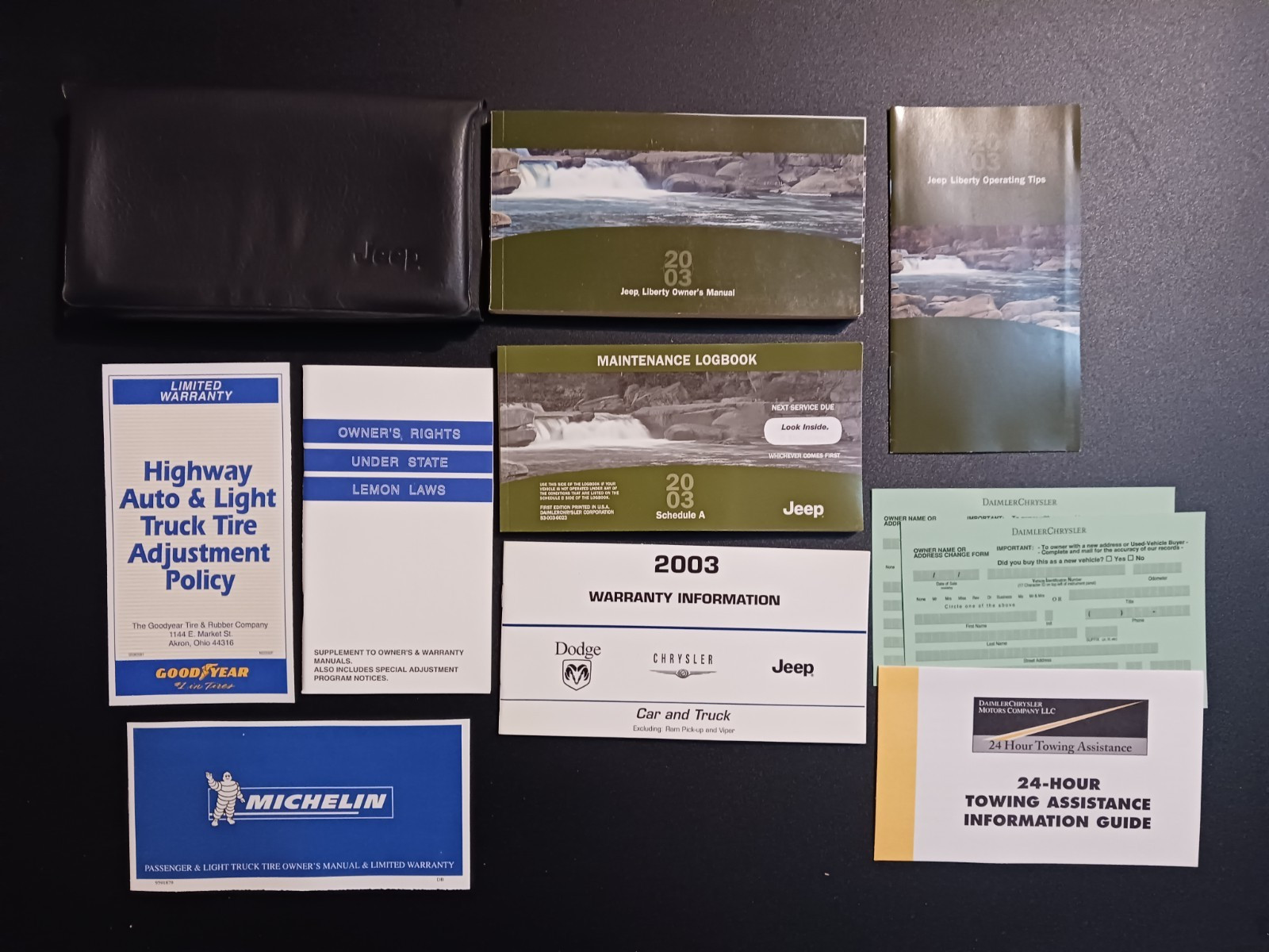 2003 Jeep Liberty Owners Manual Guide Set With Case OEM